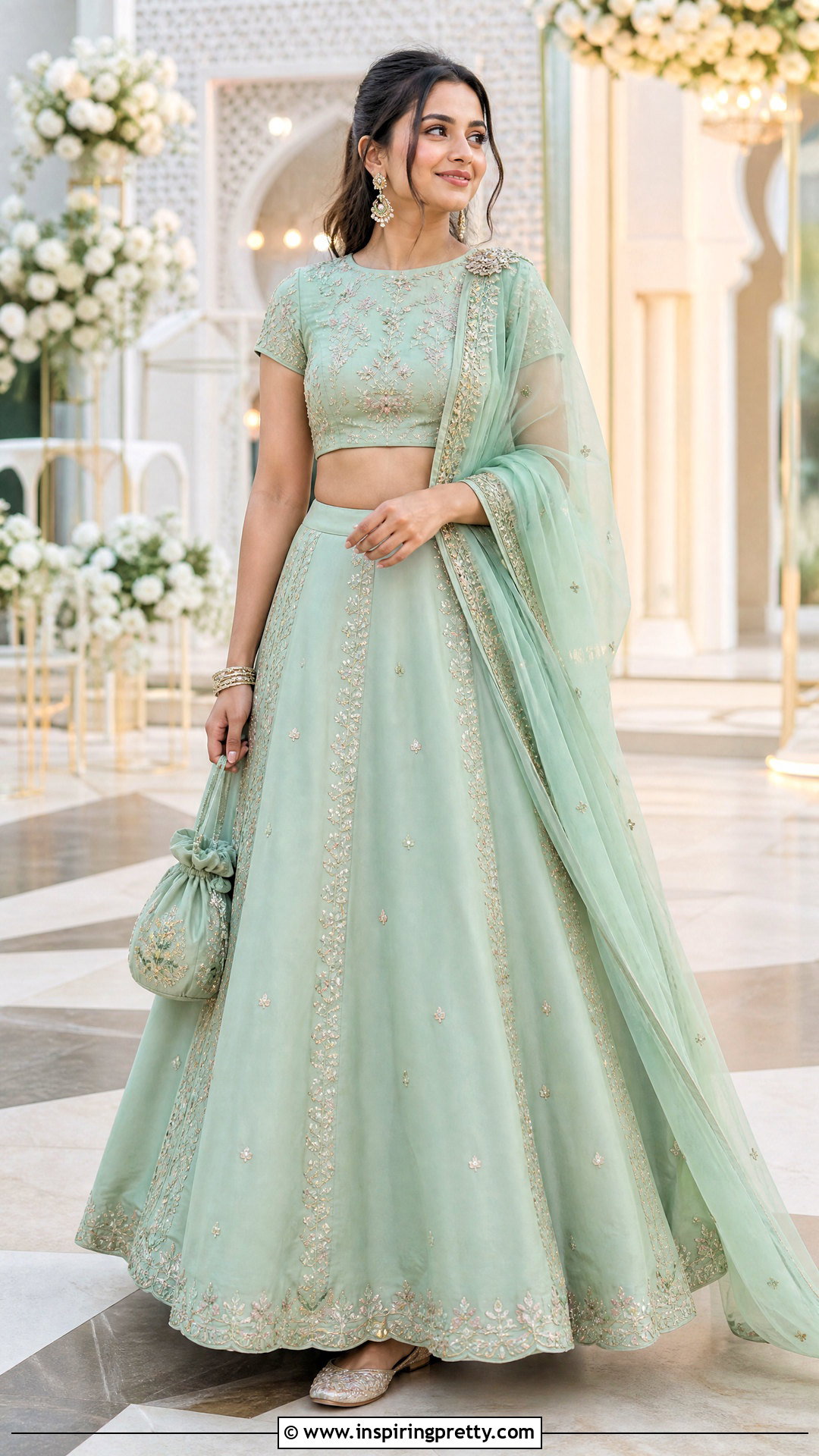 A Line Crop Top Lehenga - 50 Modern Lehenga Designs Crop Tops outfit ideas