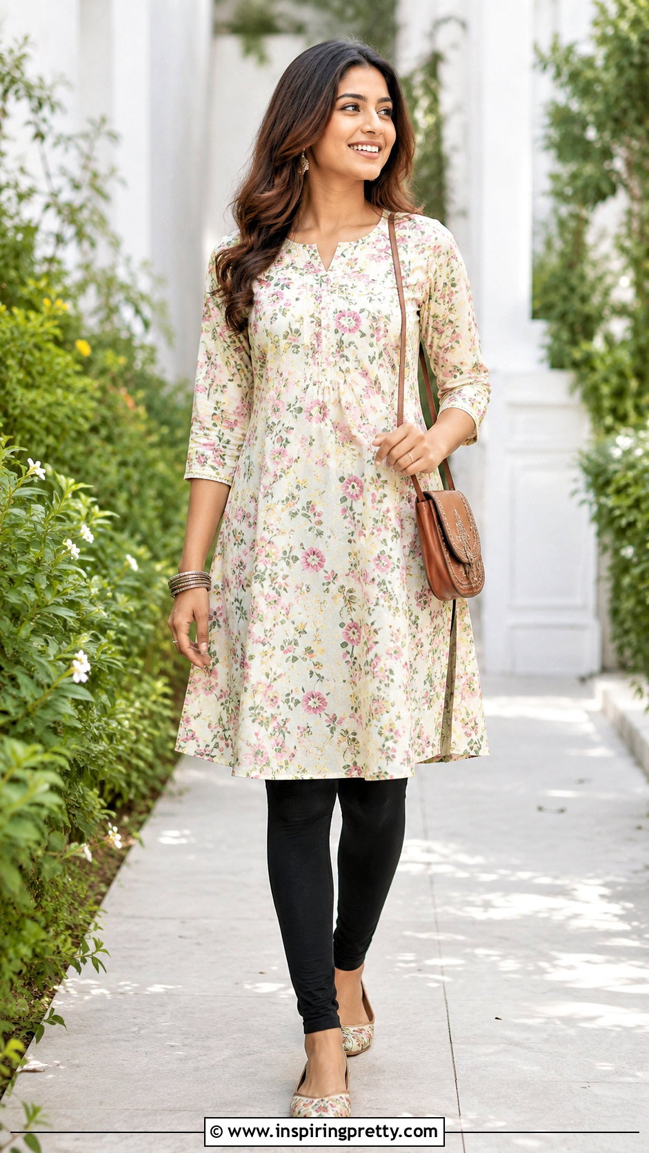 A Line Kurti Top With Leggings - 50 kurti top designs for women