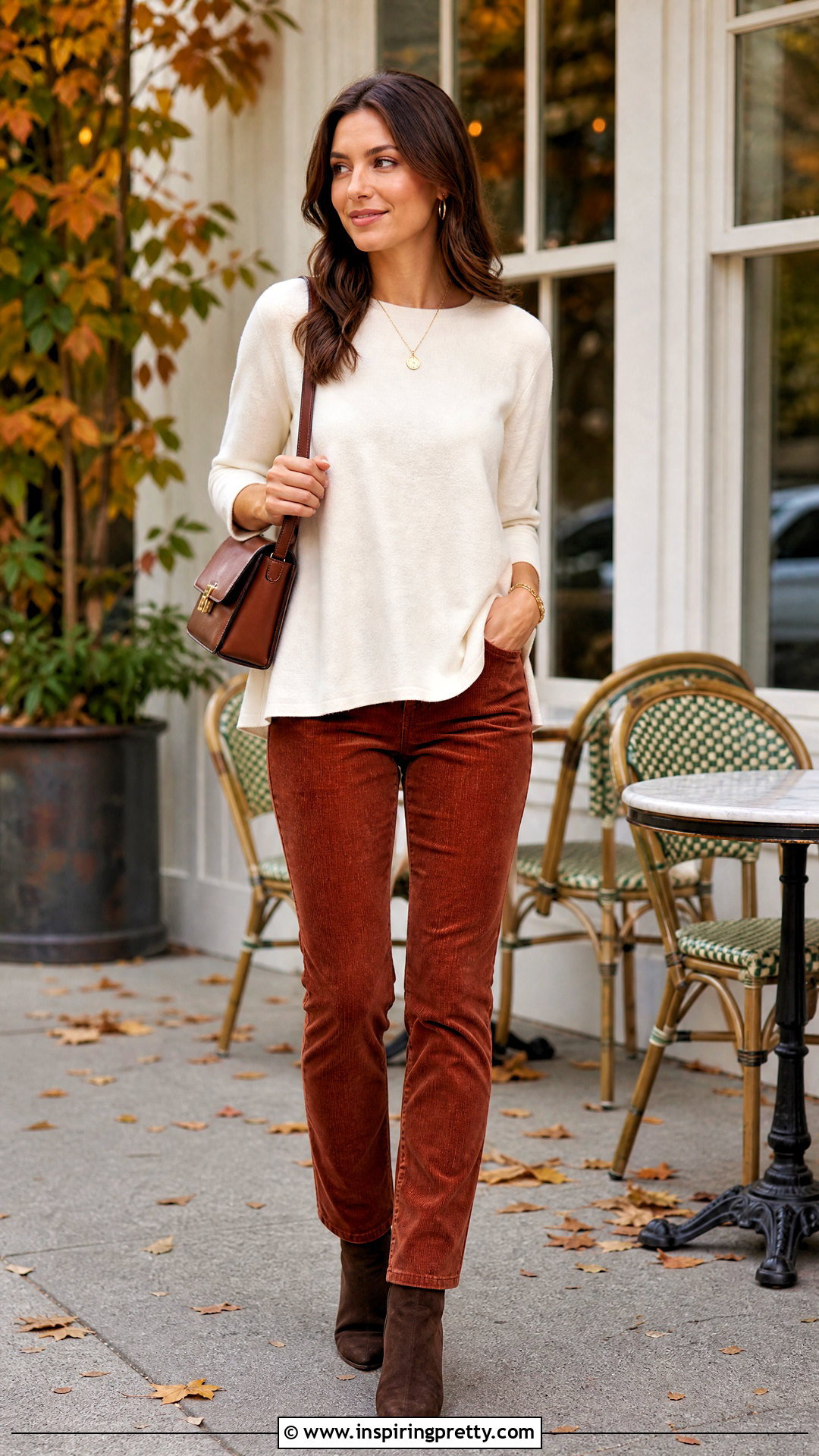 A Line Top With Corduroy Pants - 50 a line top outfit ideas