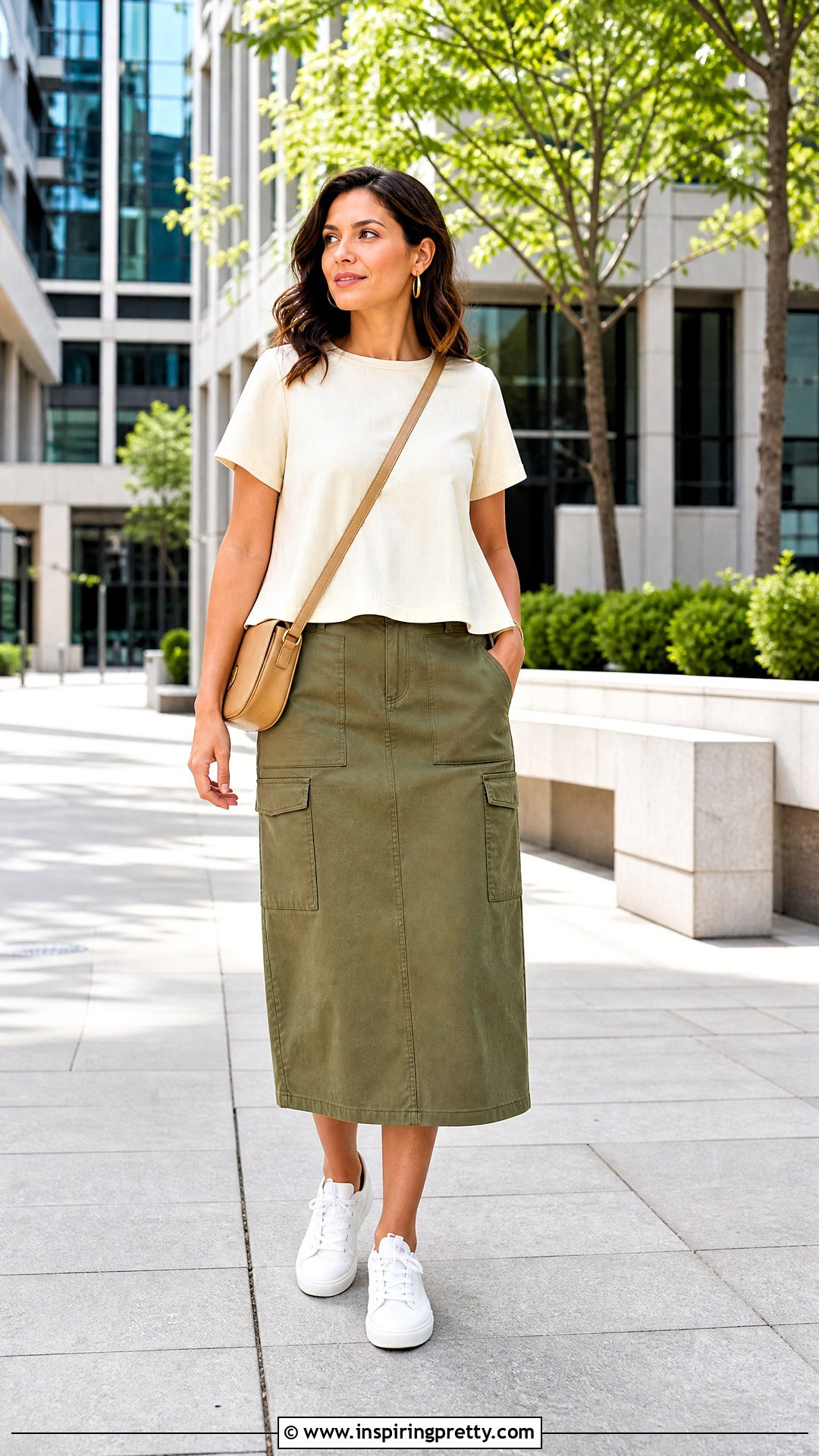 A Line Top With Utility Skirt - 50 a line top outfit ideas