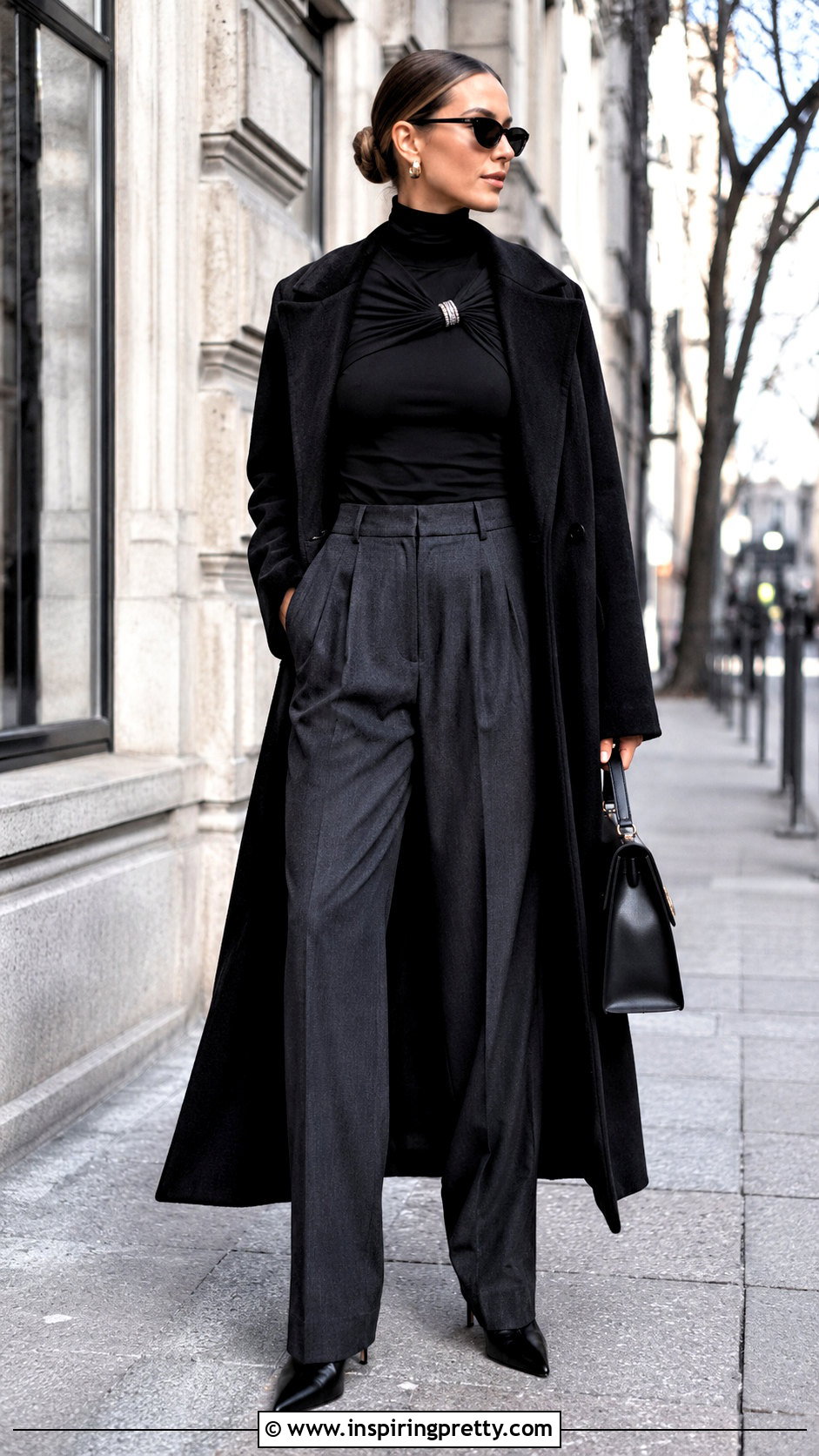 AREA Crystal Turtleneck With Pleated Trousers - 20 Area Top Farfetch outfit ideas