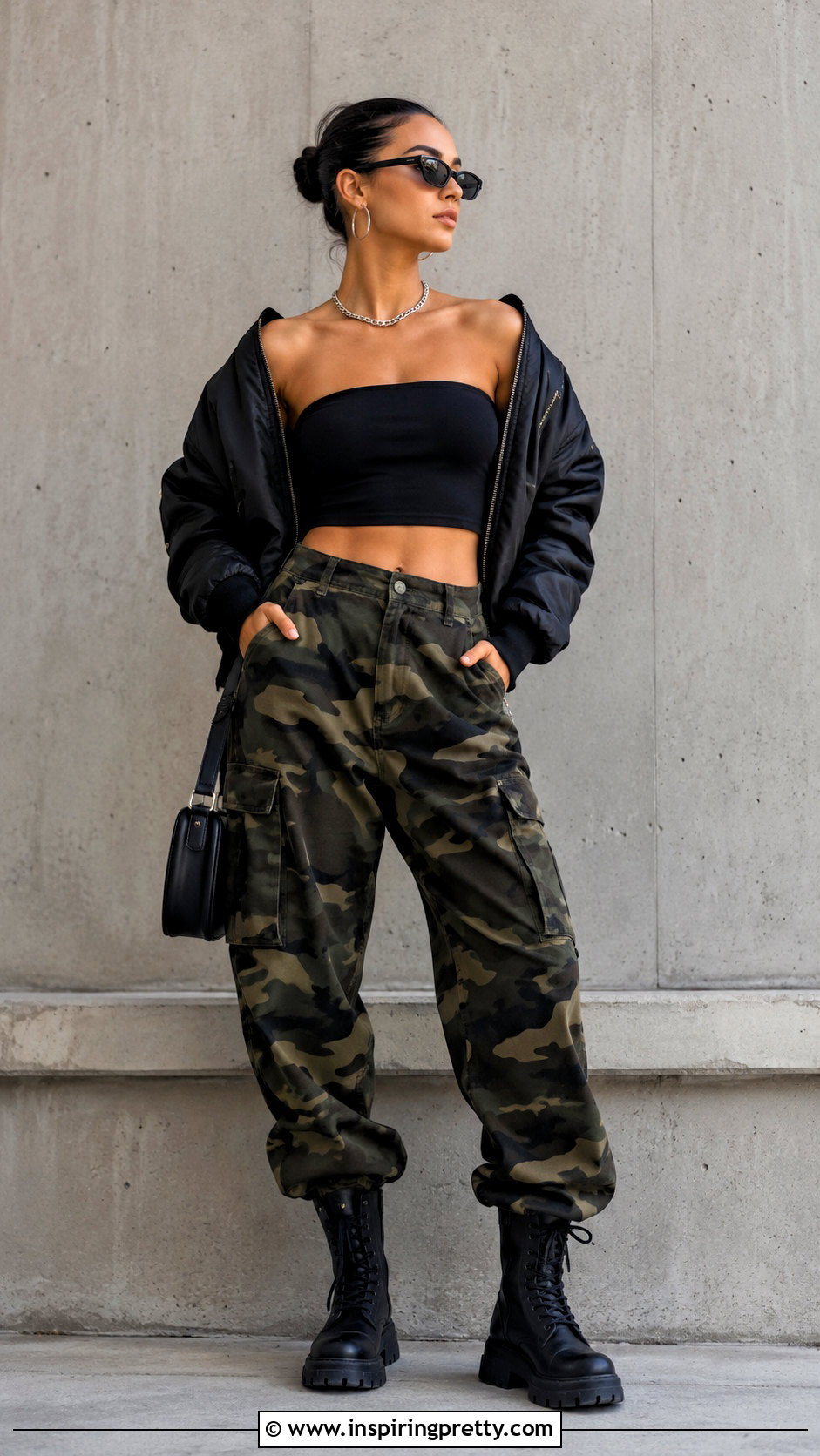 Aaliyah Tube Top With Camouflage Pants - 20 Aaliyah Tube Top outfit ideas