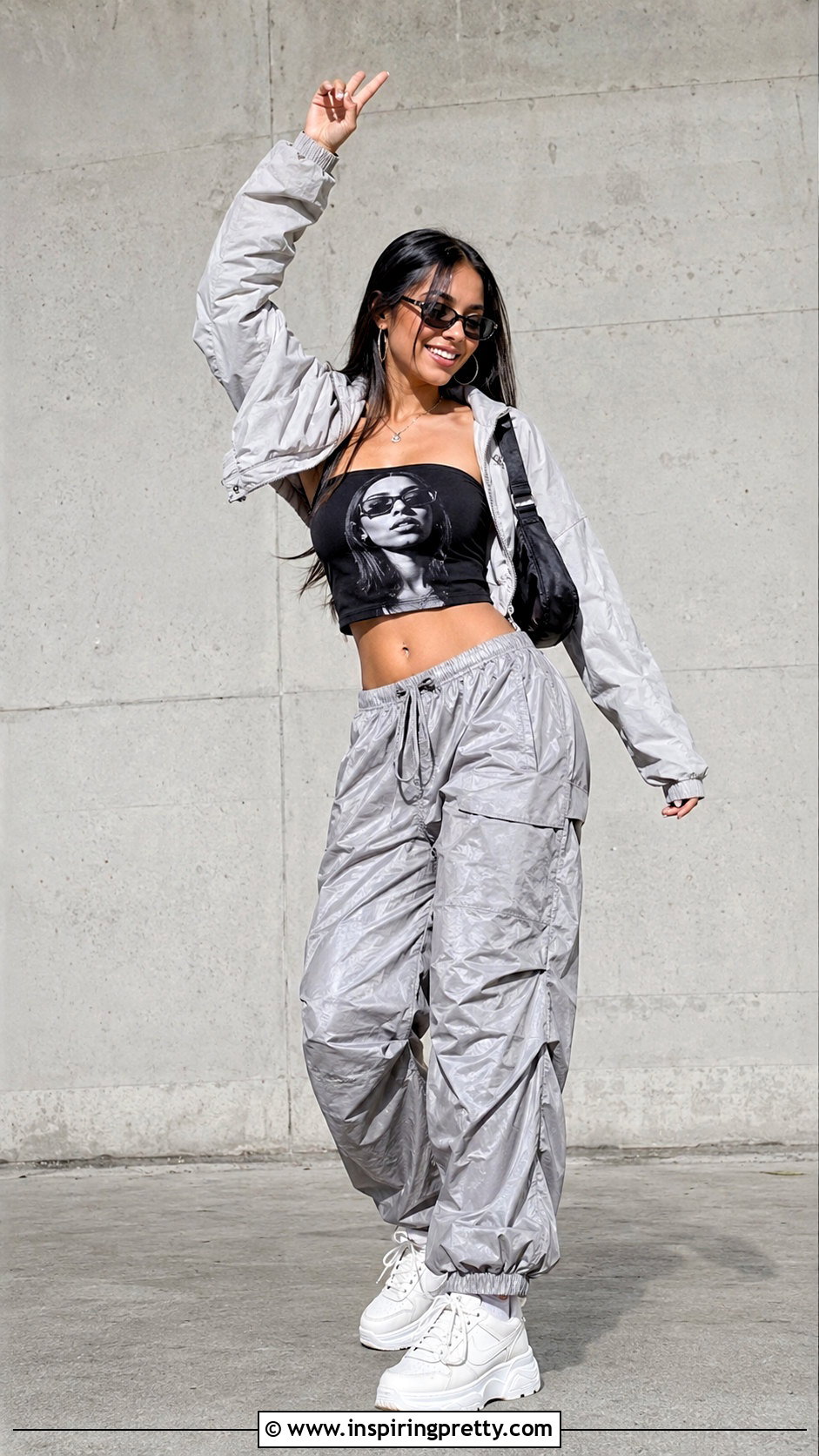 Aaliyah Tube Top With Parachute Pants - 20 Aaliyah Tube Top outfit ideas