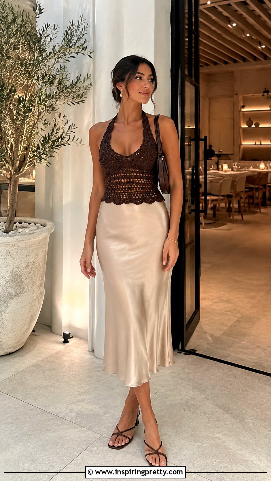 Abercrombie Crochet Top With Satin Midi Skirt - 20 Abercrombie Crochet Top outfit ideas