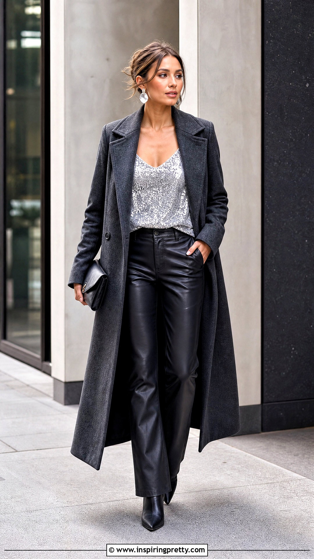 Abercrombie Sequin Top With Leather Pants - 20 abercrombie sequin top outfit ideas