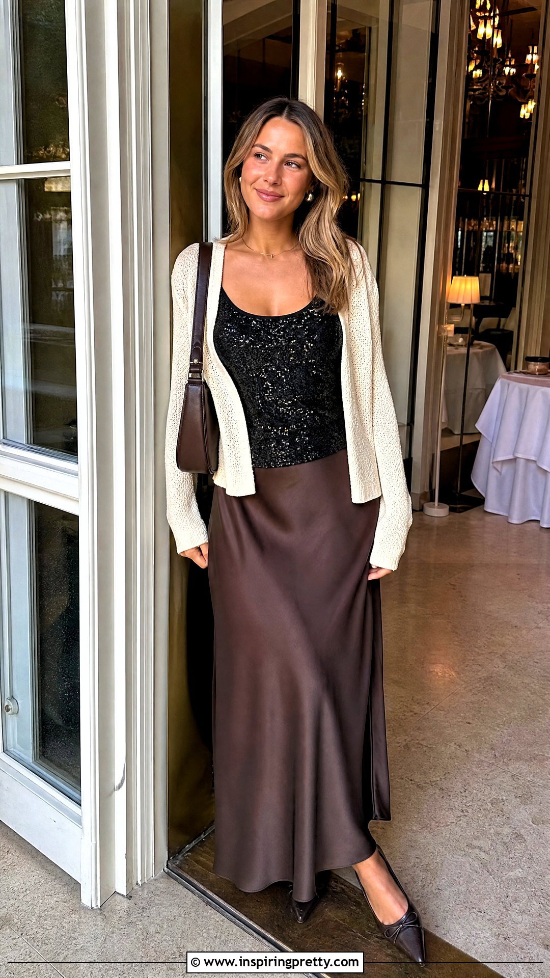 Abercrombie Sequin Top With Slip Skirt And Cardigan - 20 abercrombie sequin top outfit ideas