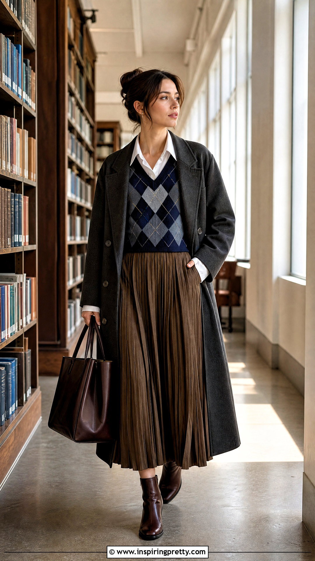Academia Sweater Vest and Maxi Skirt Outfit - 50 top academia ideas