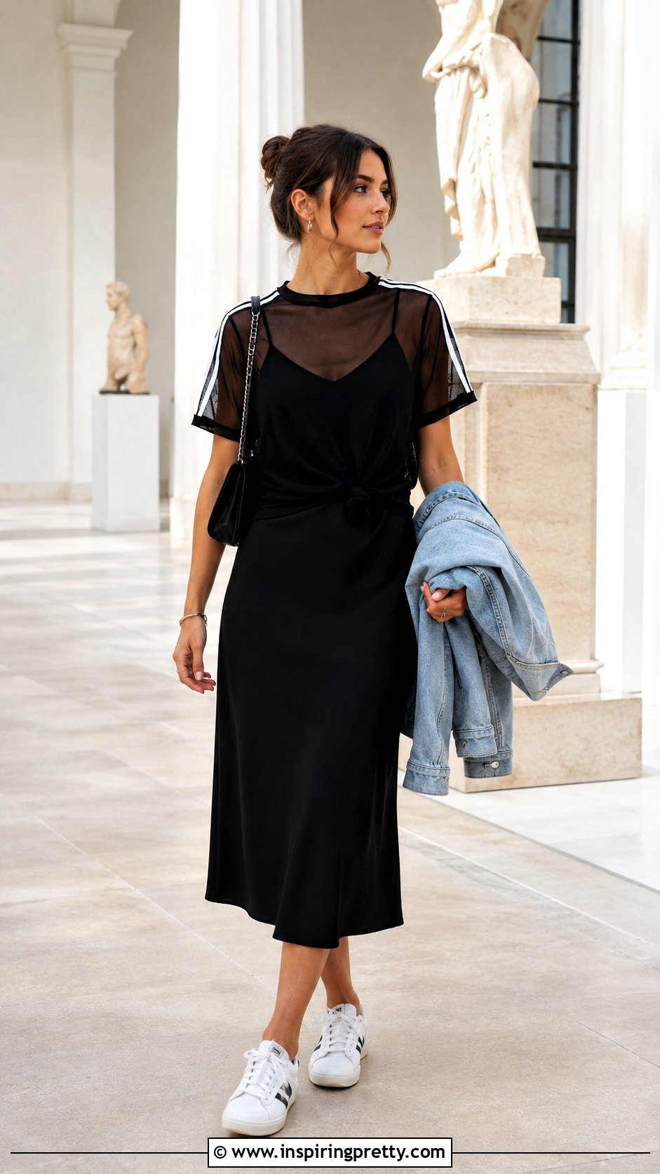 Adidas Sheer Mesh Tee Over A Slip Dress - 20 Adidas Sheer Tops