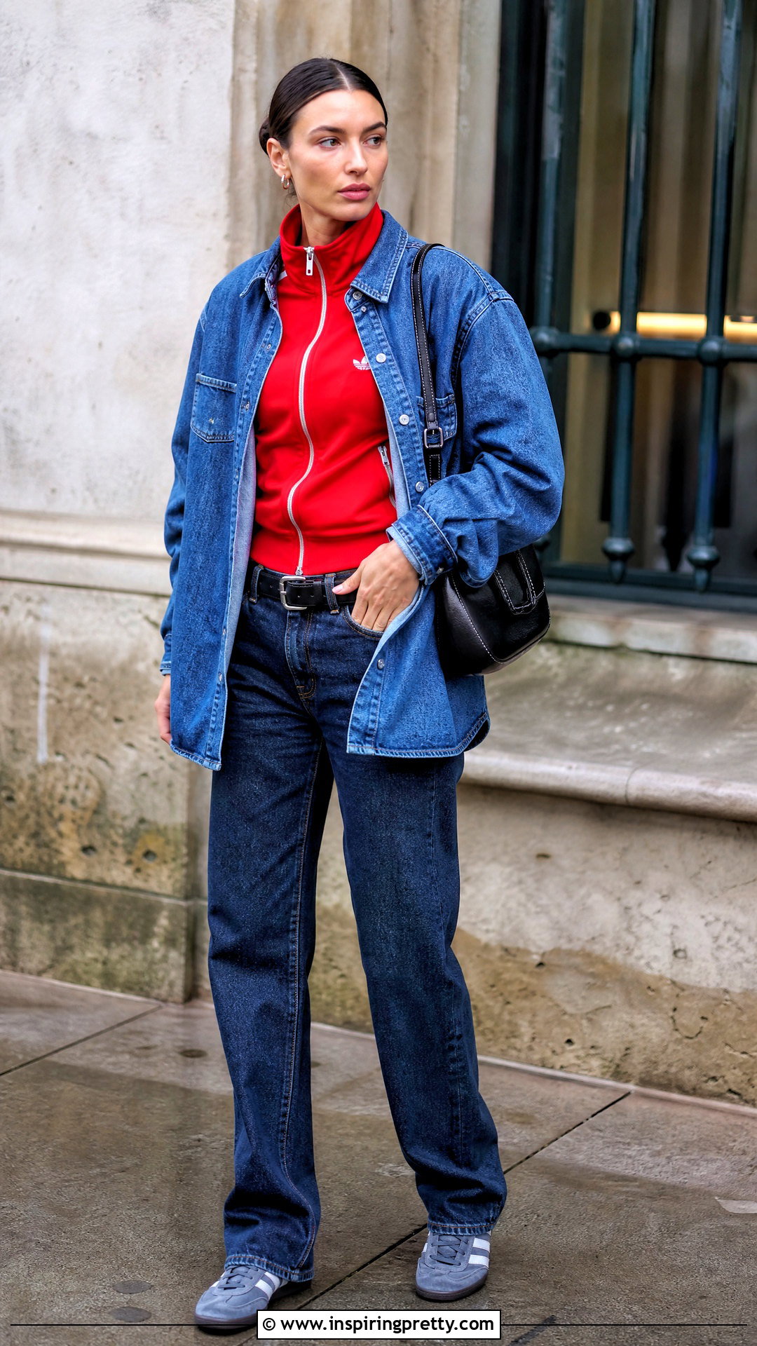Adidas Track Top With Full Denim Outfit - 50 adidas track top outfit ideas