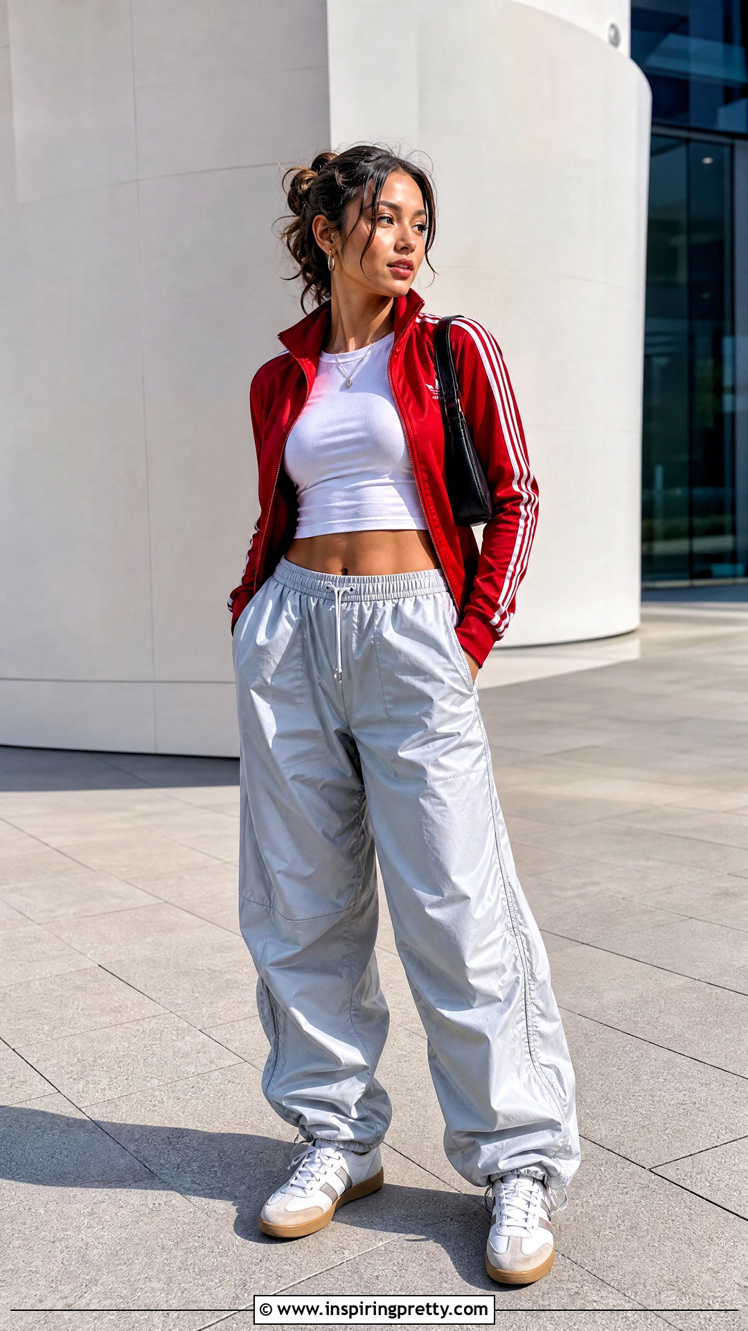 Adidas Track Top With Parachute Pants - 50 adidas track top outfit ideas