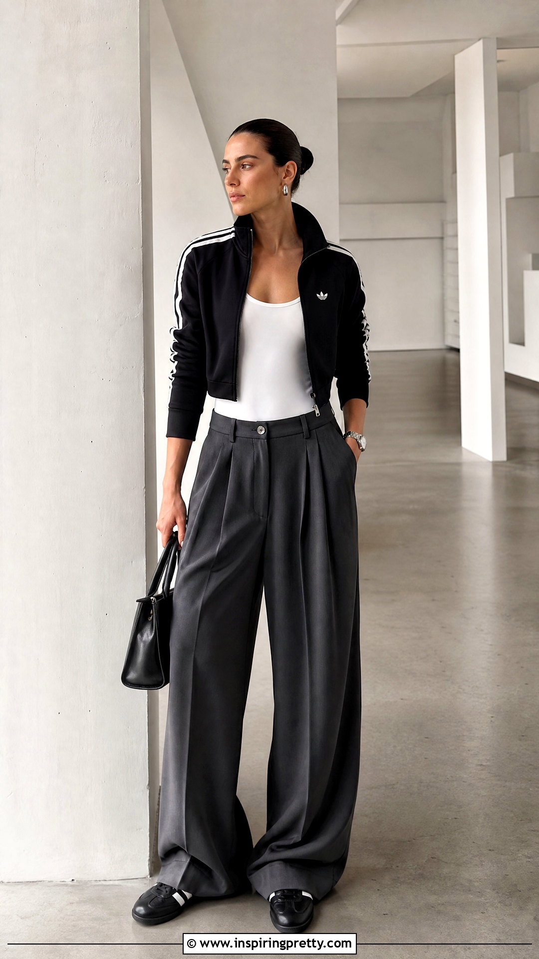 Adidas Track Top With Wide Leg Trousers - 50 adidas track top outfit ideas
