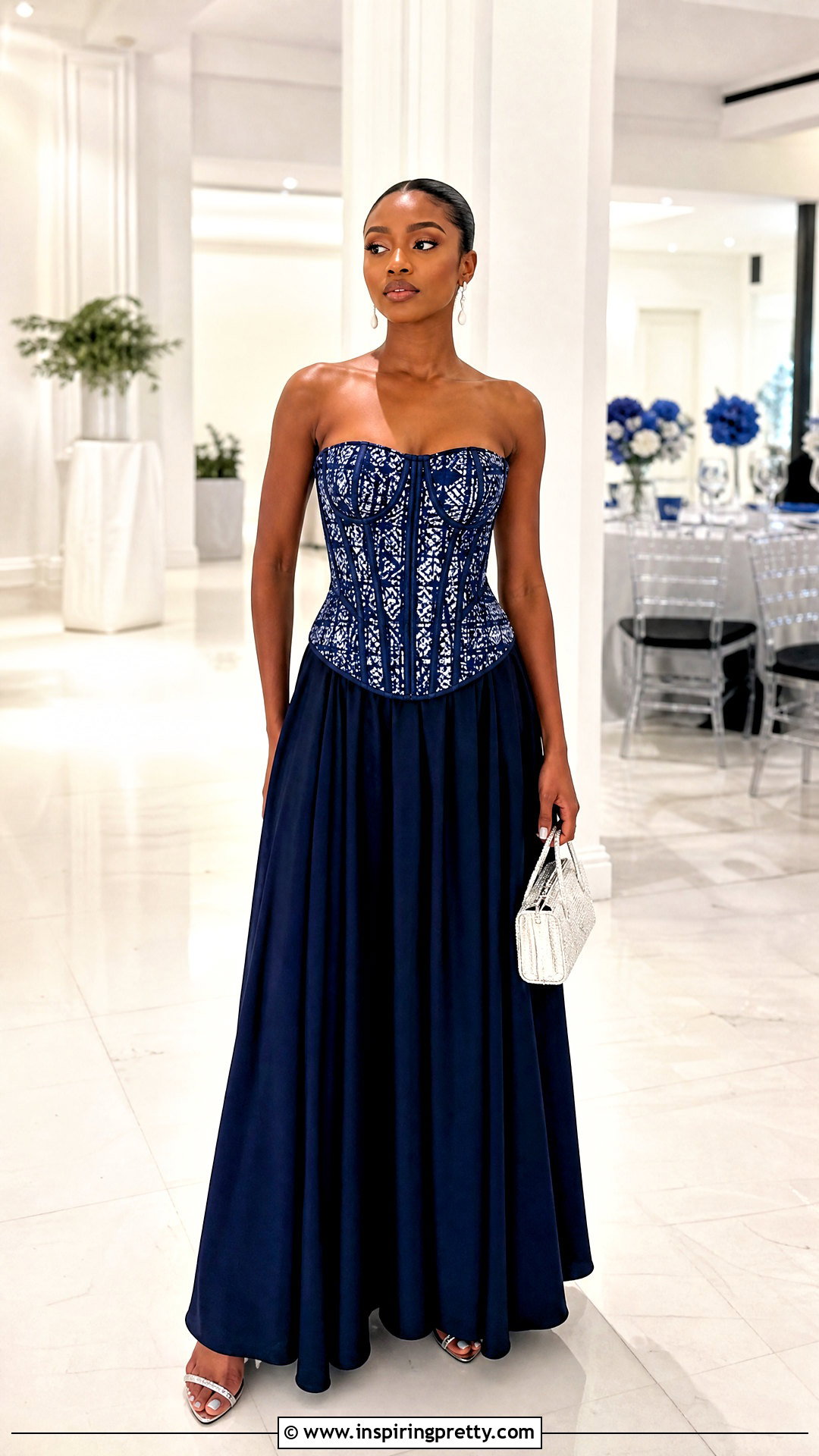 Adire Corset Top With Maxi Skirt - 50 adire top styles