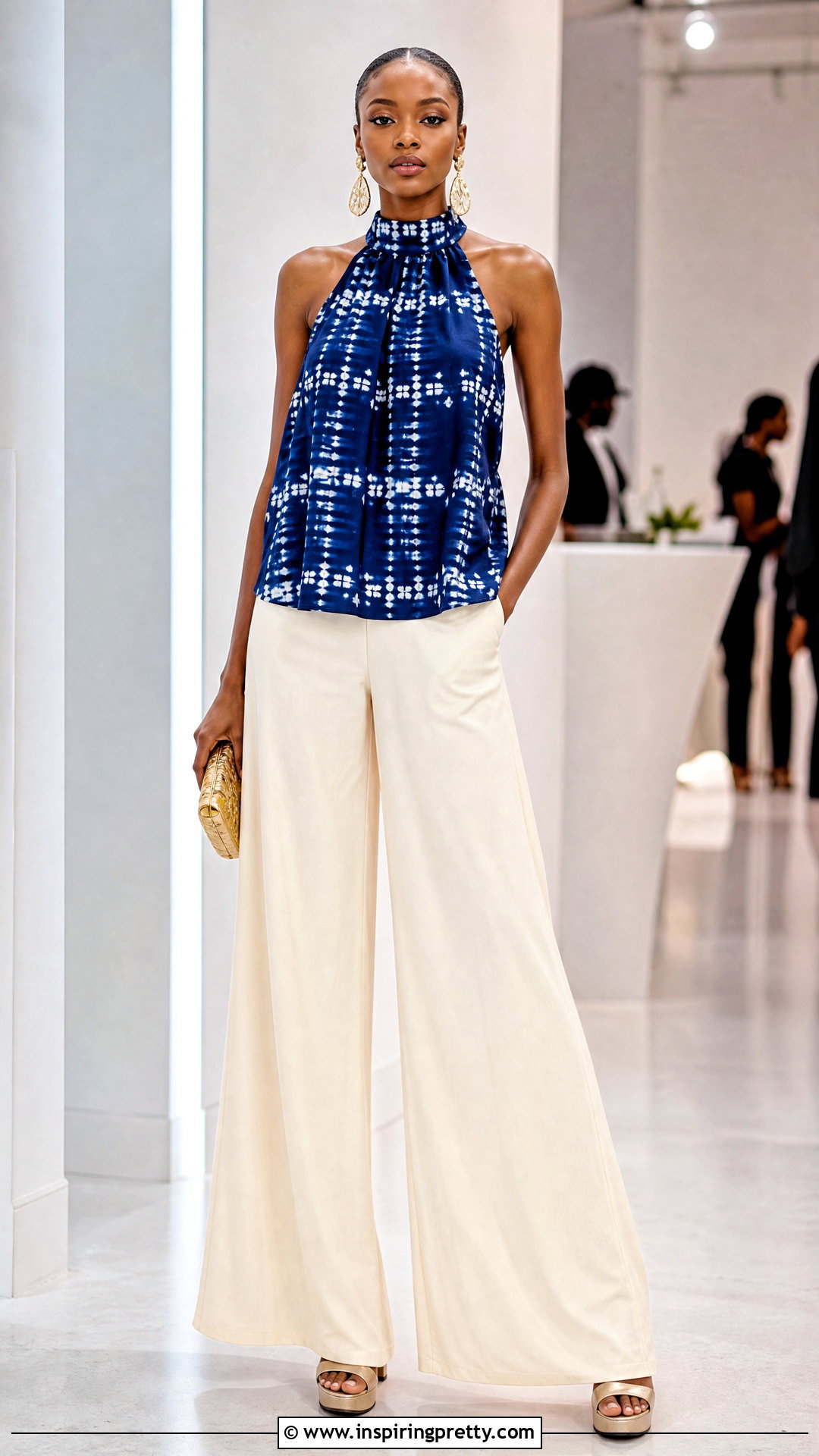 Adire Halter Top With Palazzo Pants - 50 adire top styles