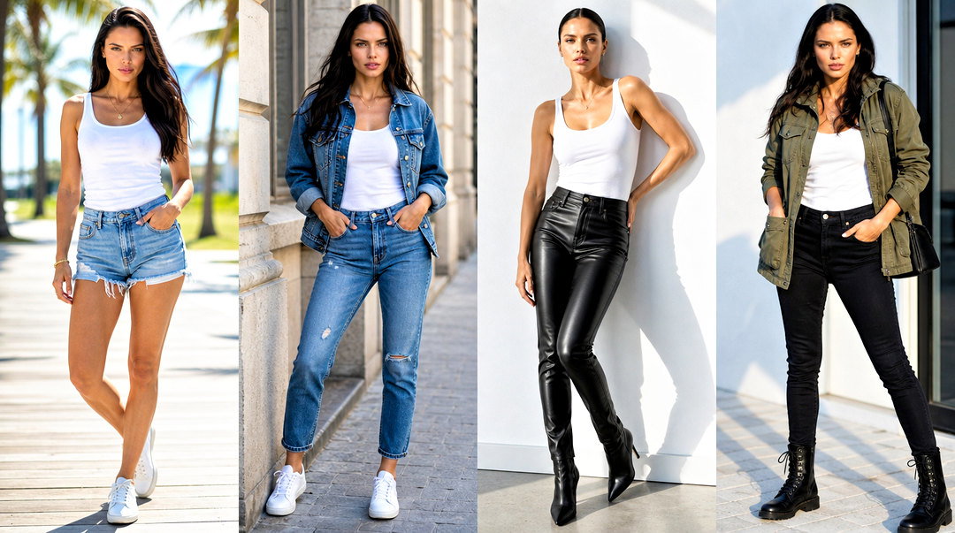 25 Adriana Lima Tank Top Outfit Ideas for Model-Off-Duty Style