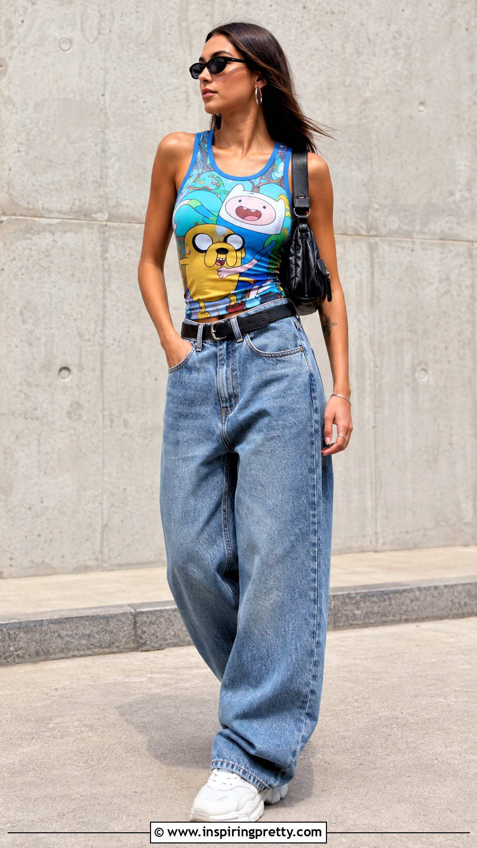 Adventure Time Tank Top With Baggy Jeans - 25 Adventure Time Tank Top outfit ideas