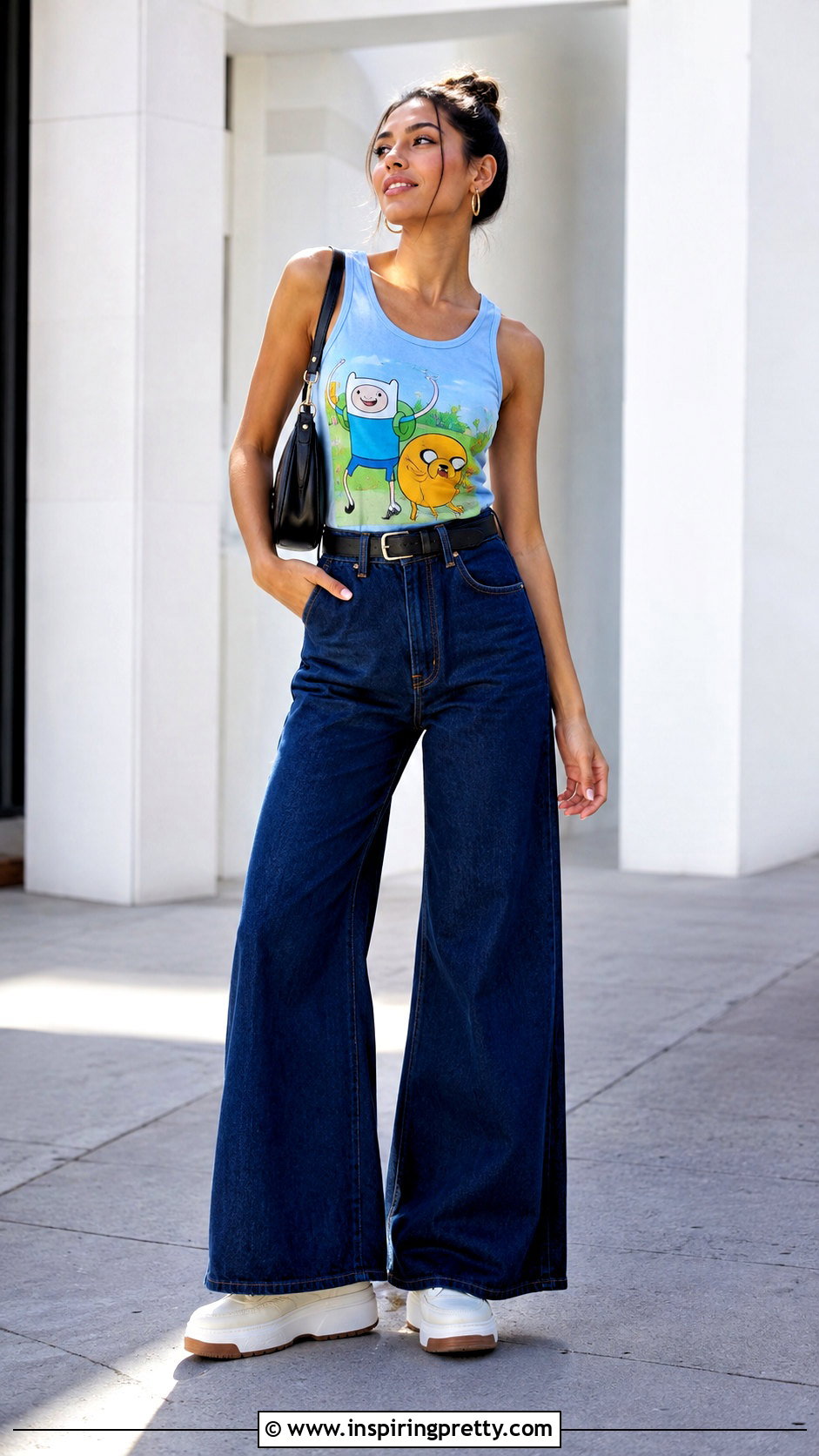 Adventure Time Tank Top With Wide Leg Jeans - 25 Adventure Time Tank Top outfit ideas