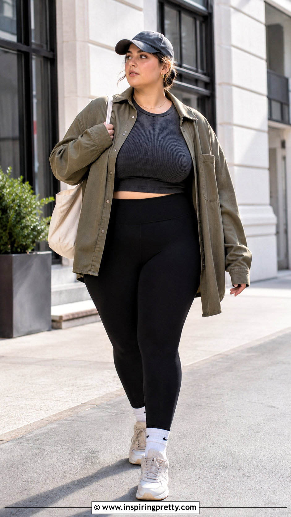 Aerie Waffle Crop Top With A Shacket And Leggings - 20 aerie waffle crop top outfit ideas