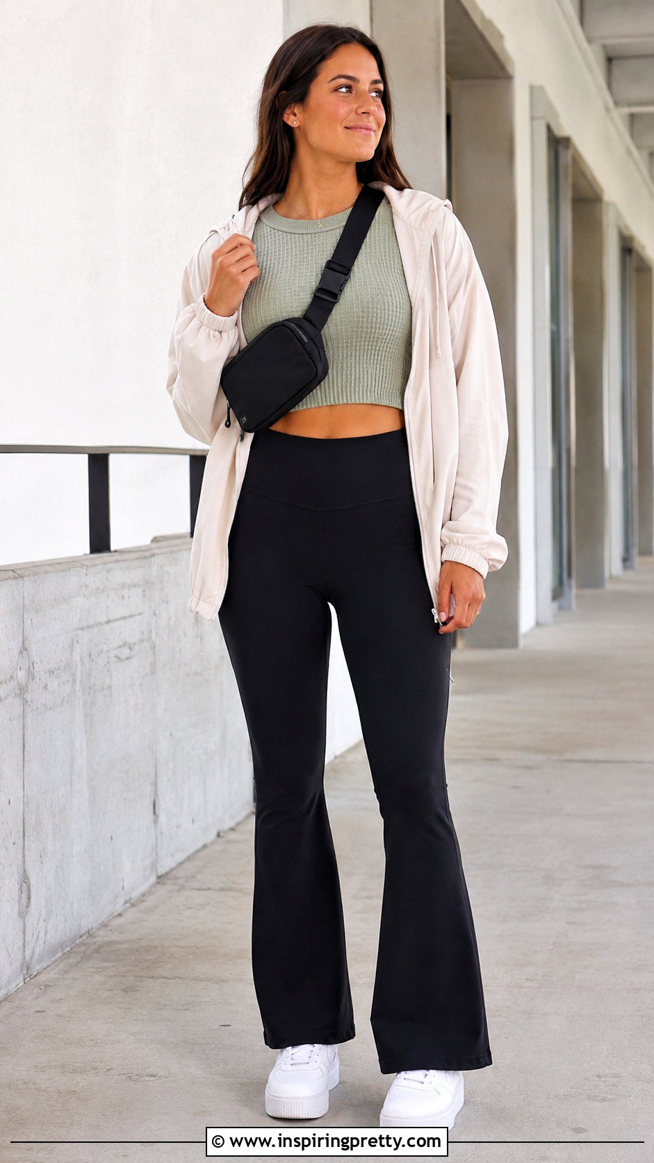 Aerie Waffle Crop Top With Flare Leggings - 20 aerie waffle crop top outfit ideas