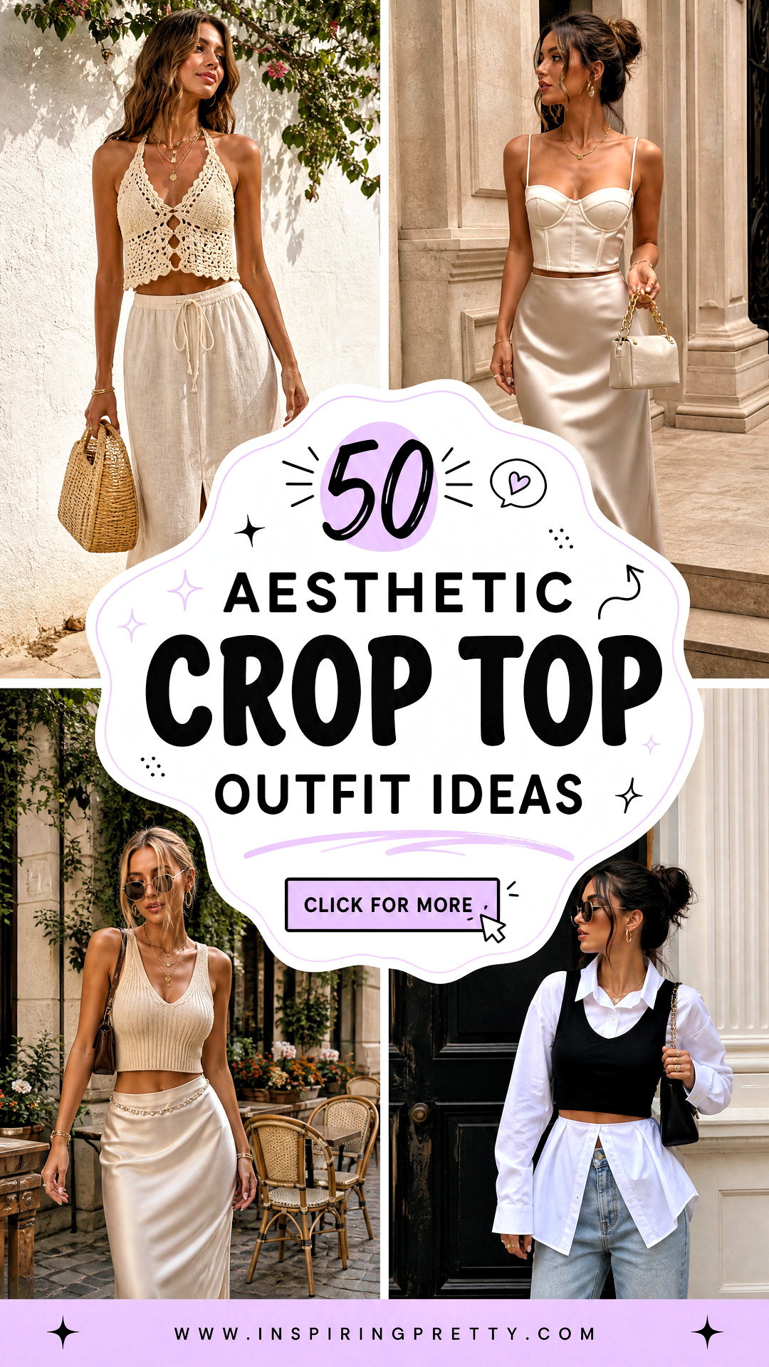 50 Aesthetic Crop Top Outfit Ideas for Dreamy Y2K Looks - 50 Aesthetic Crop Top Outfit Ideas for Dreamy Y2K Looks