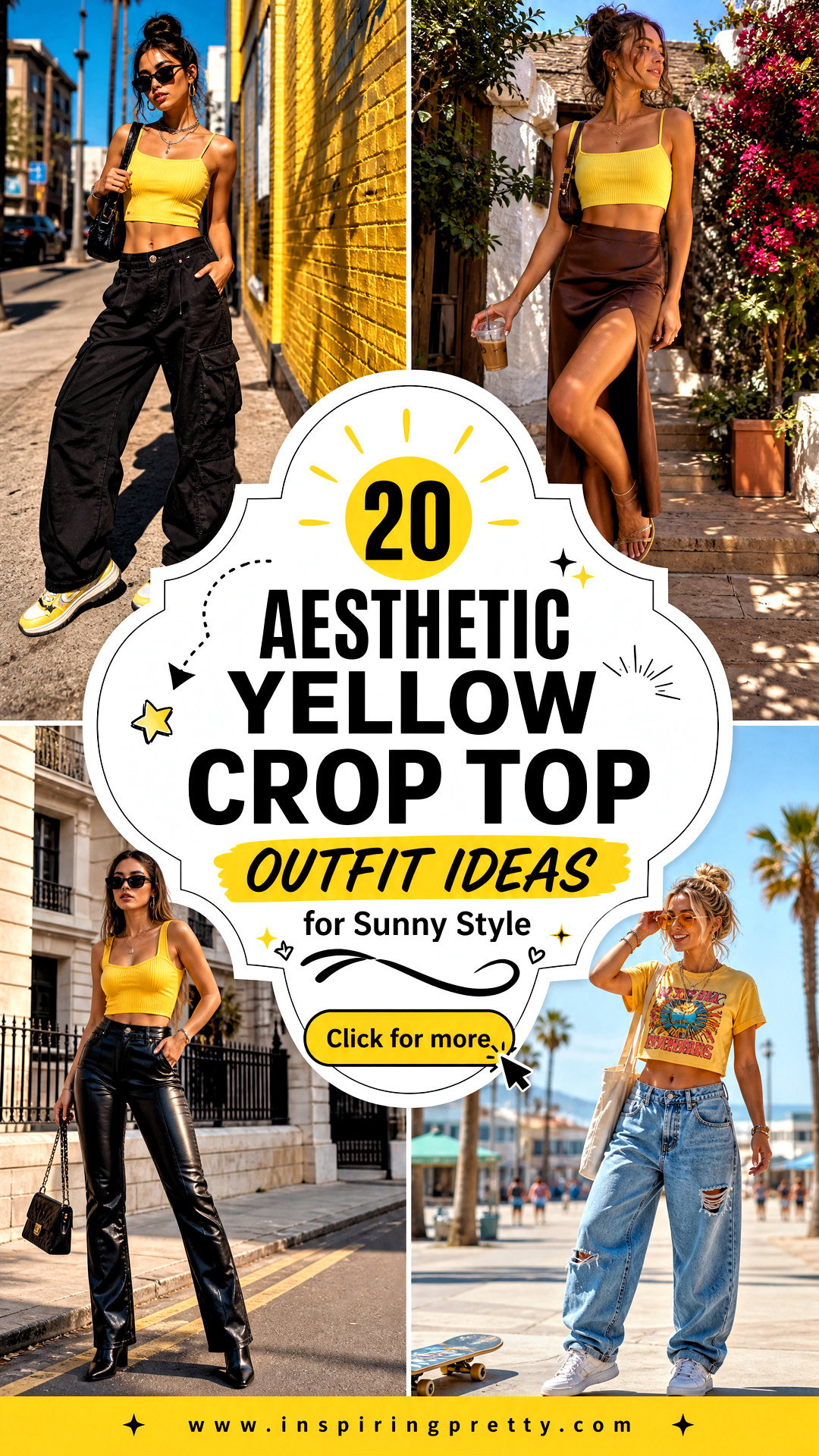 20 Aesthetic Yellow Crop Top Outfit Ideas for Sunny Style - 20 Aesthetic Yellow Crop Top Outfit Ideas for Sunny Style