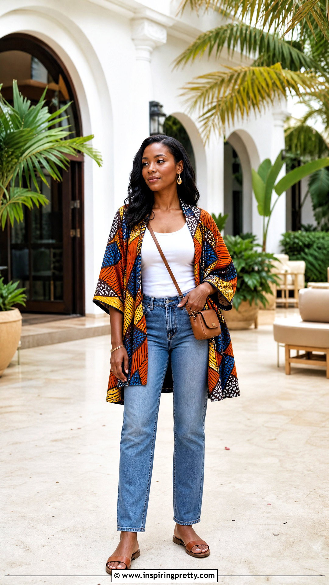 African Print Kimono Blouse With Tank And Jeans - 50 african print tops blouses