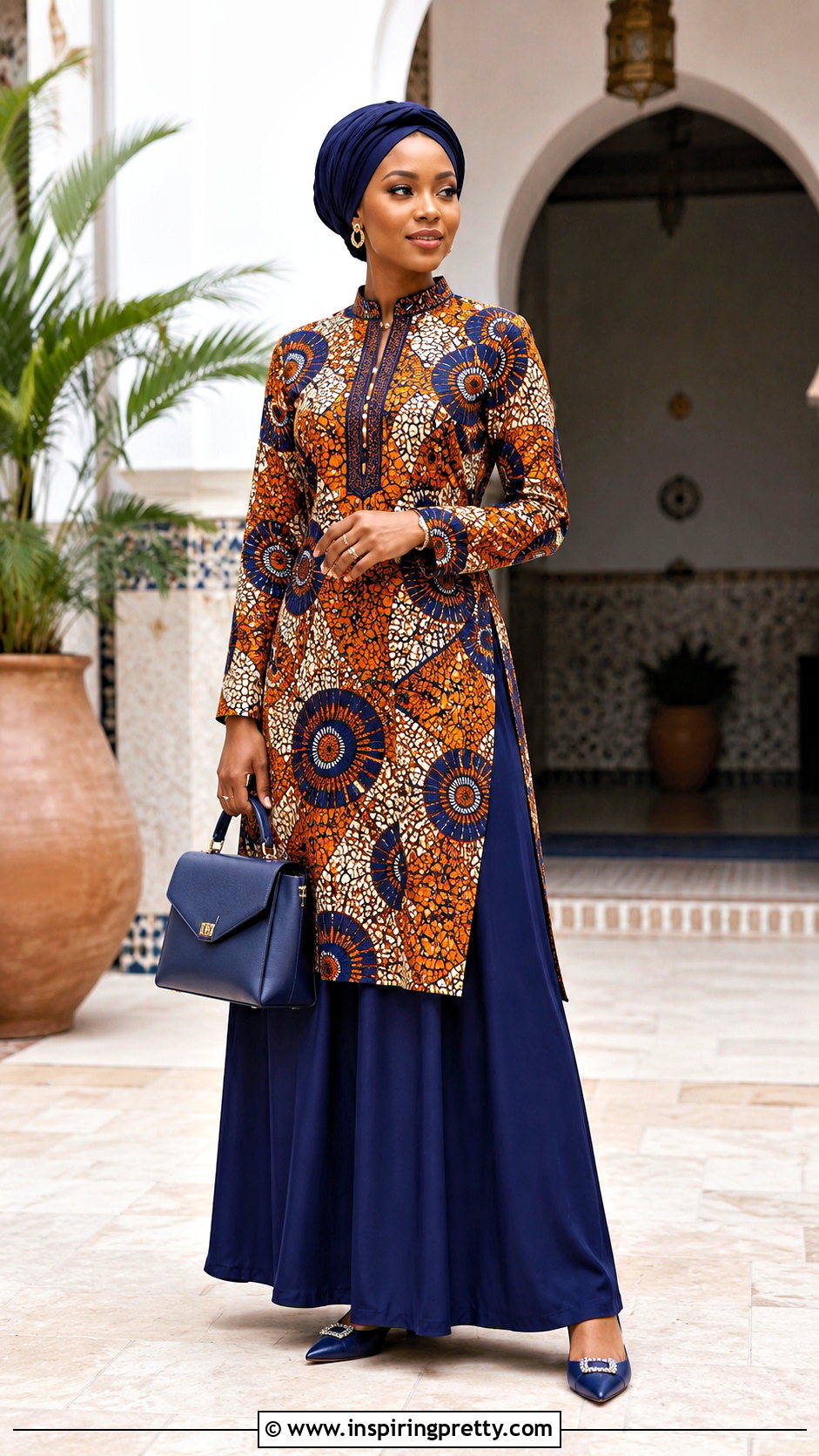 African Print Longline Top With Maxi Skirt - 50 african print tops outfit ideas