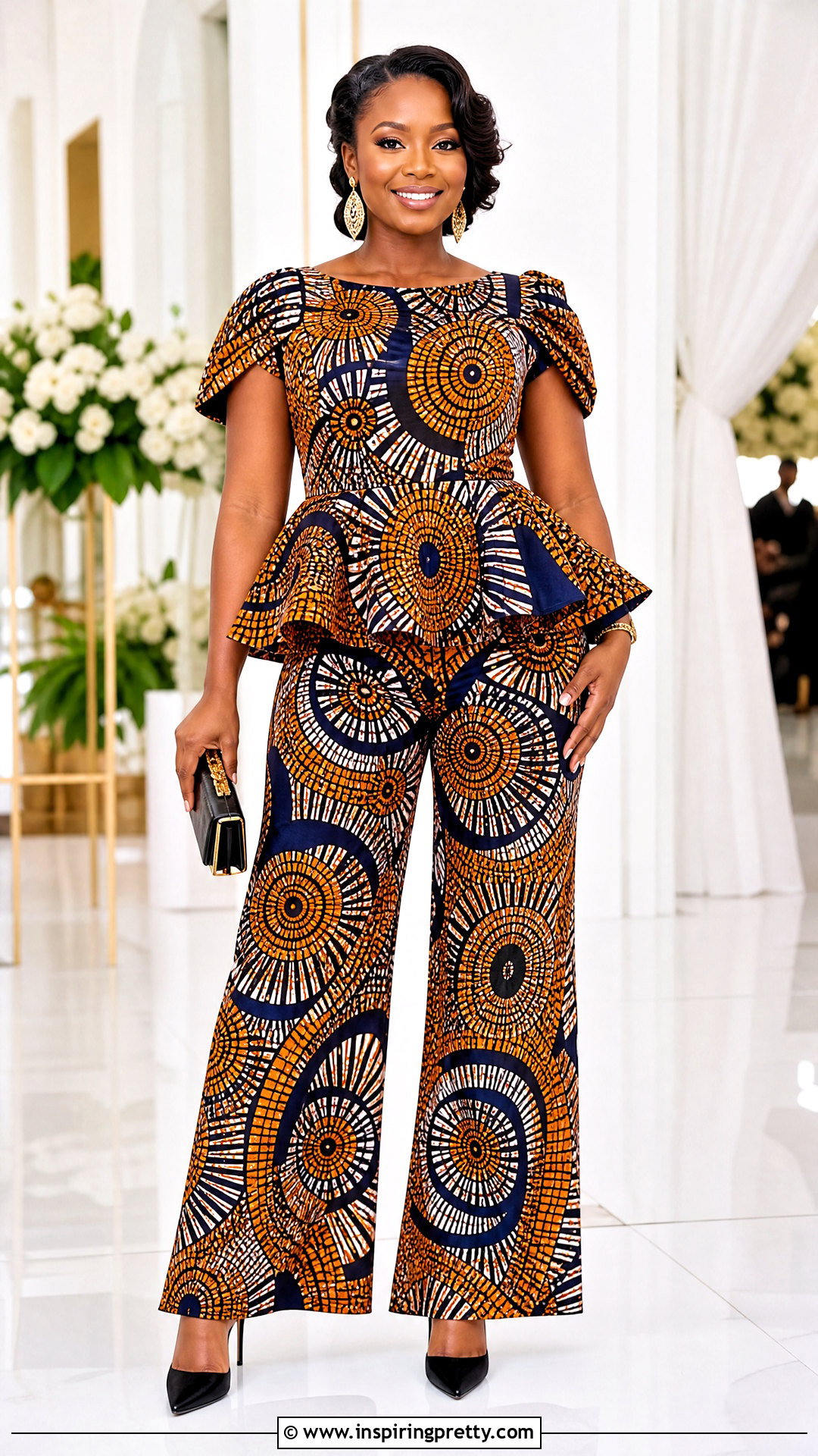 African Print Peplum Blouse With Matching Pants - 50 african print tops blouses
