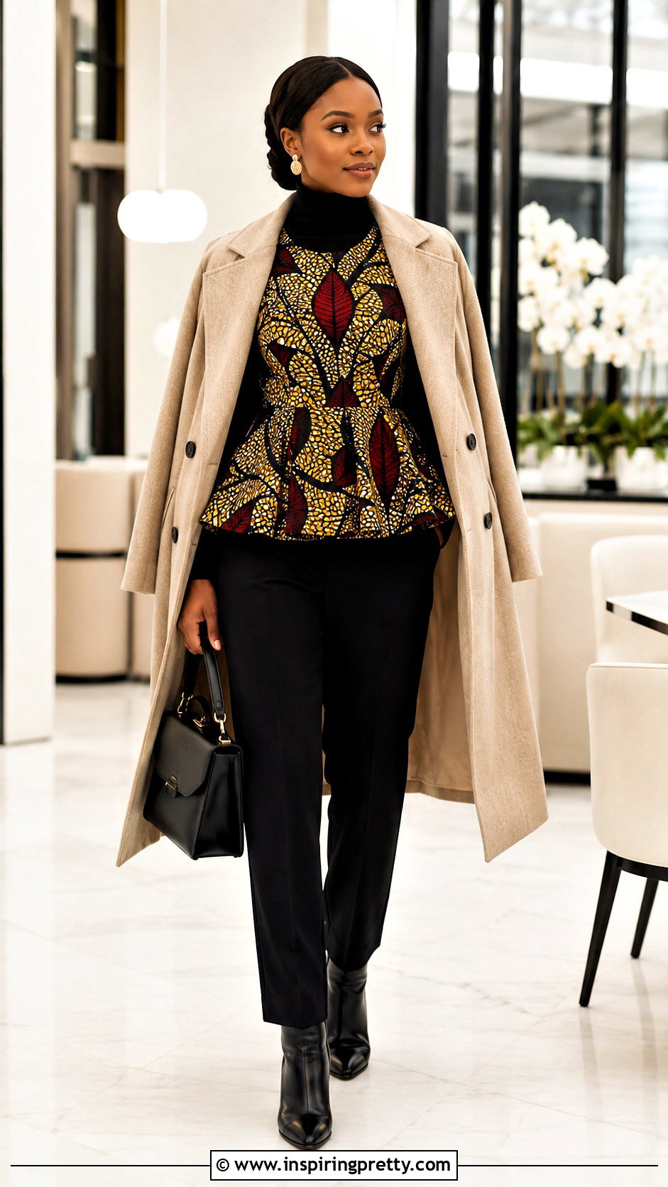 African Print Sleeveless Top Over A Turtleneck - 50 african print tops outfit ideas