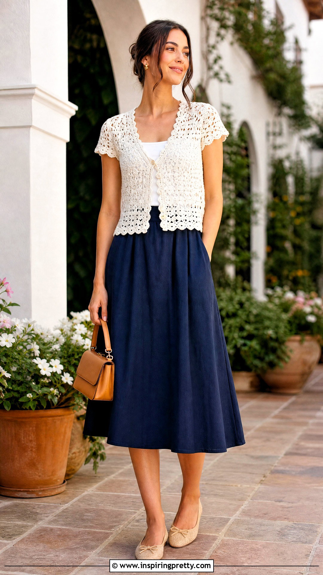 Agatha Crochet Top With A Line Midi Skirt - 20 Agatha Crochet Top outfit ideas