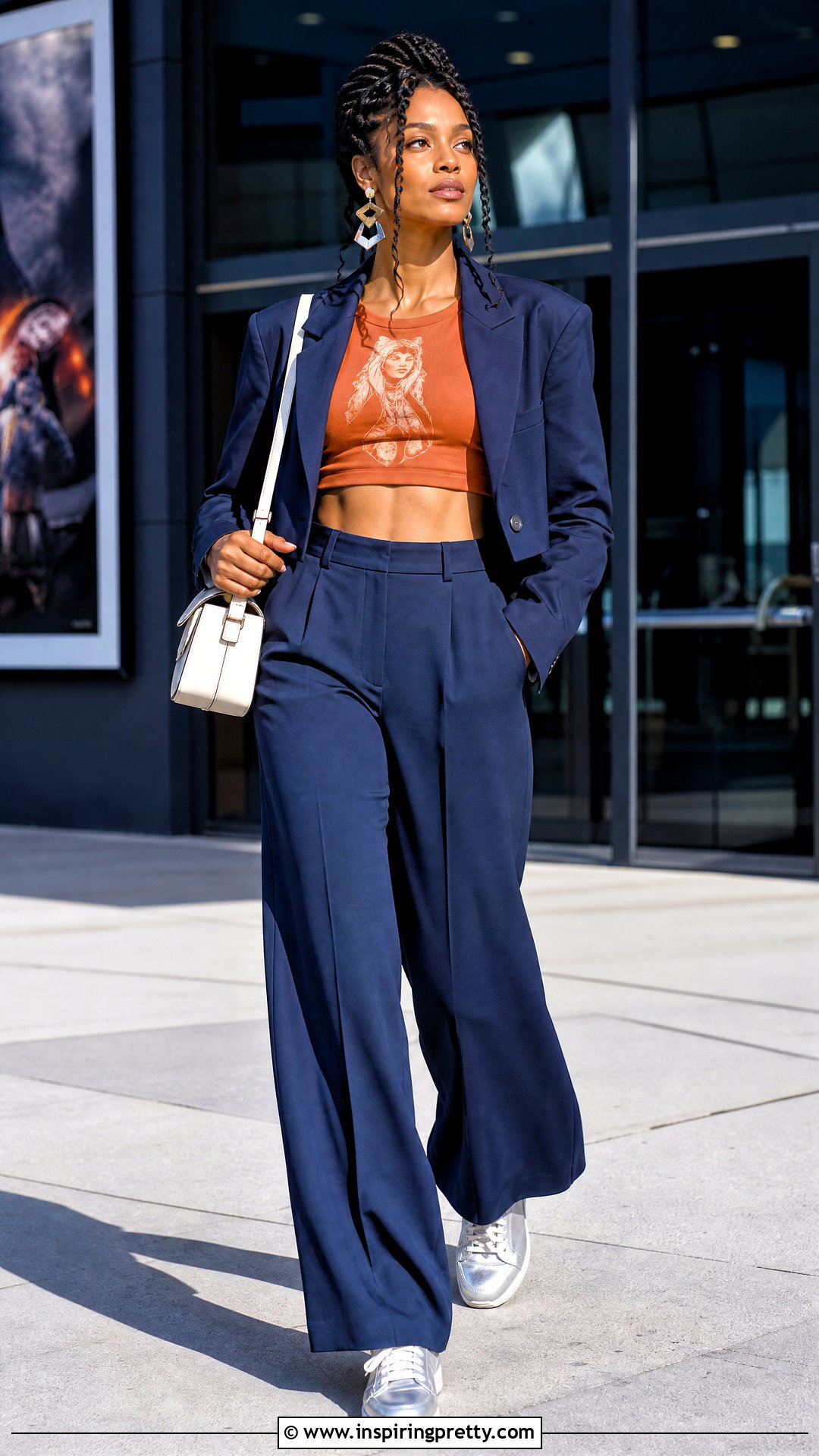 Ahsoka Crop Top With Blue Wide Leg Pants - 20 ahsoka crop top outfit ideas