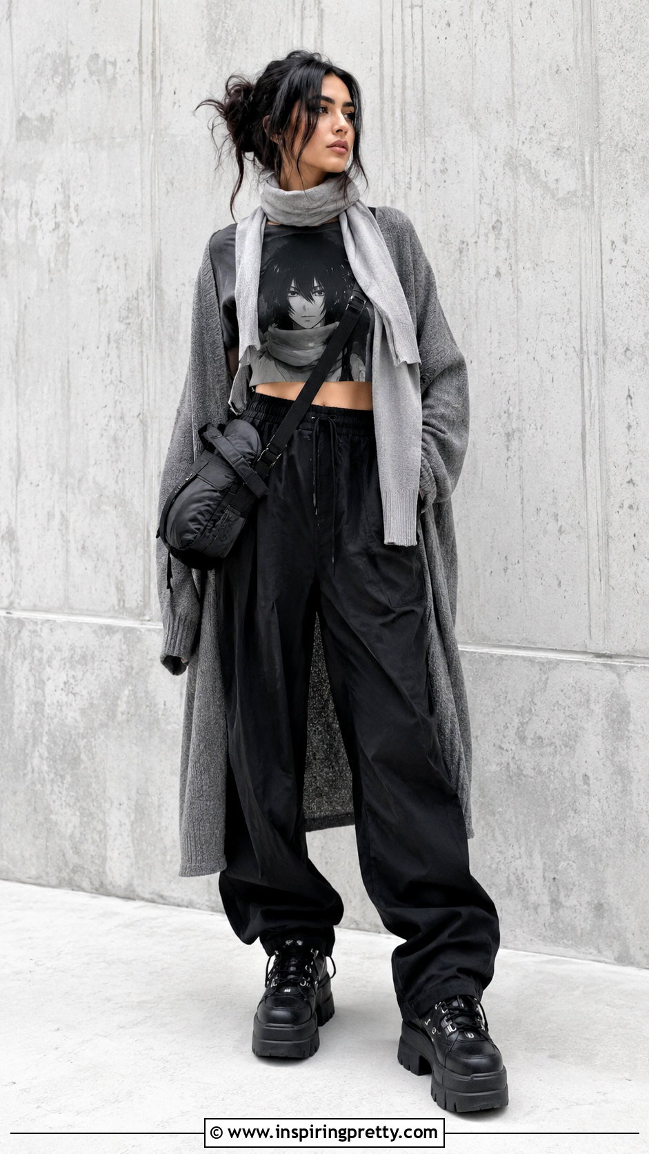 Aizawa My Hero Academia Crop Top With Black Parachute Pants - 20 My Hero Academia Crop Top outfit ideas