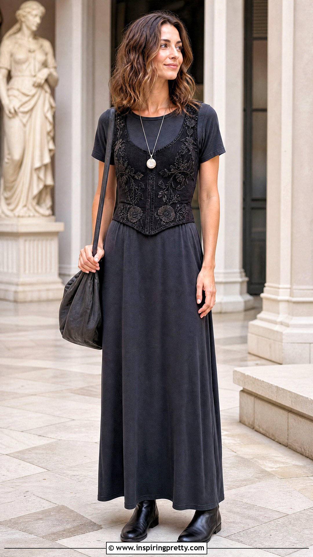 Alabama Chanin Corset Top Over A Simple Maxi Dress - 20 Alabama Chanin Corset Top outfit ideas