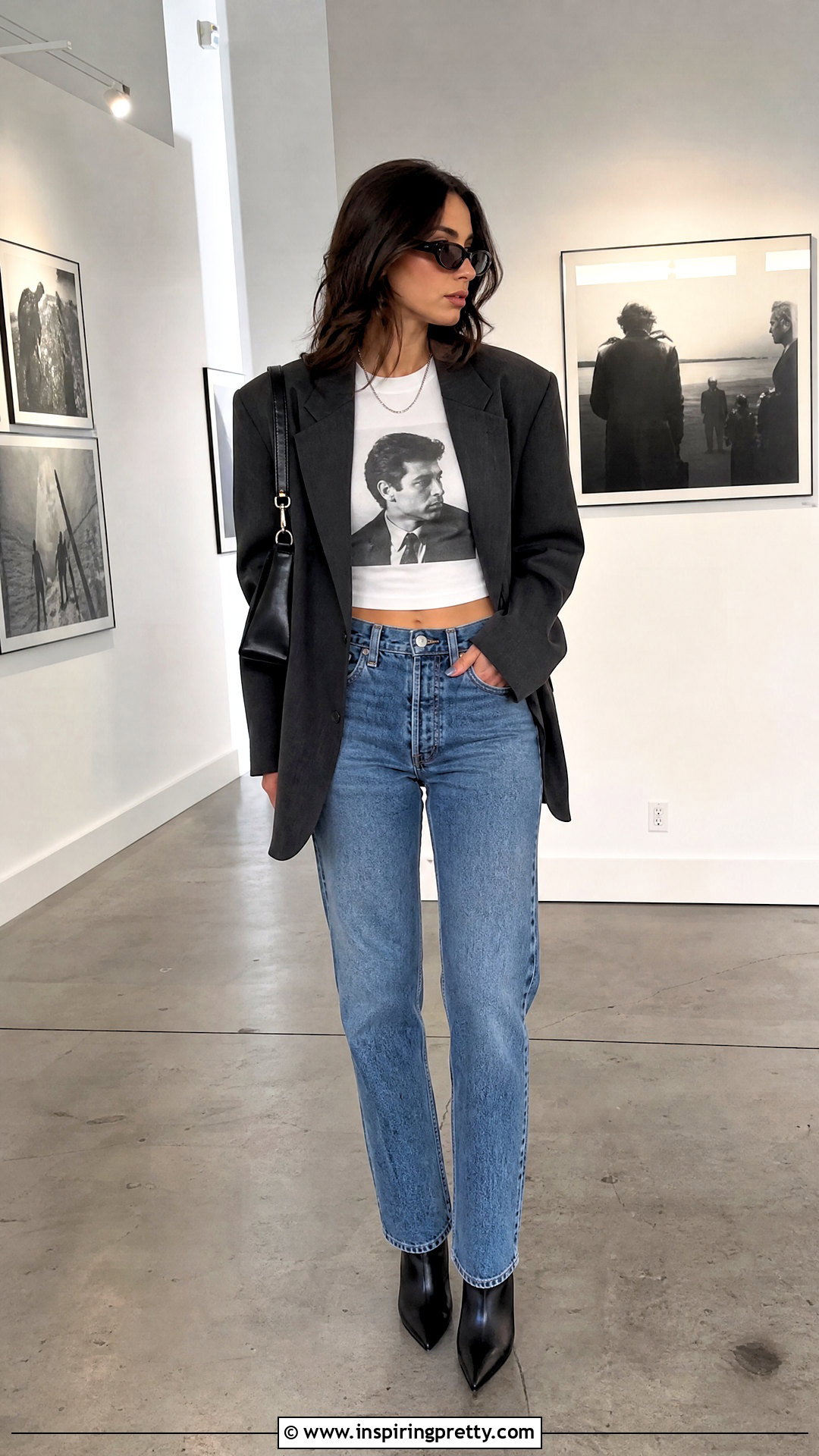 Alex Turner Crop Top With Oversized Blazer - 20 Alex Turner Crop Top outfit ideas