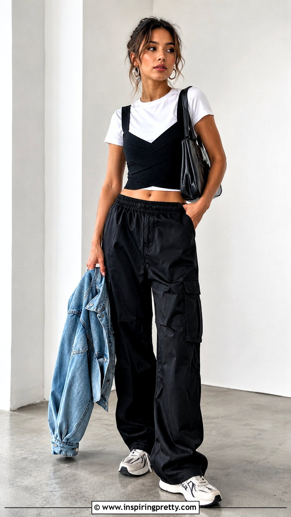 Alexander Wang Bandage Top Over A White T Shirt - 20 alexander wang bandage top outfit ideas