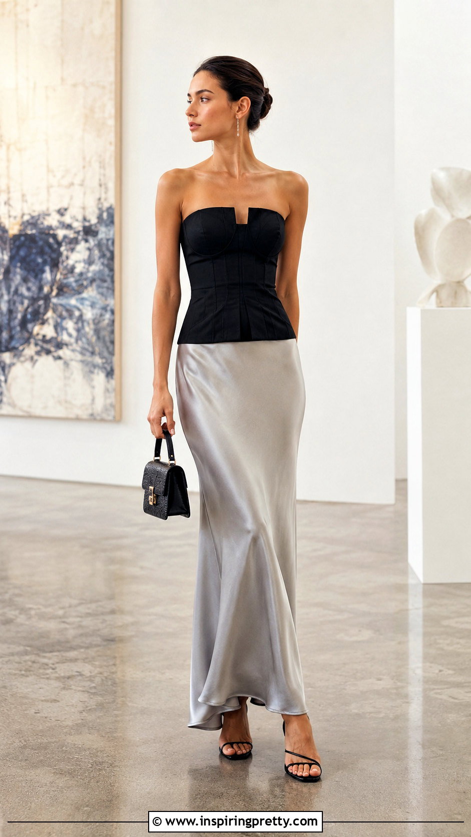Alexander Wang Bandage Top With Satin Maxi Skirt - 20 alexander wang bandage top outfit ideas