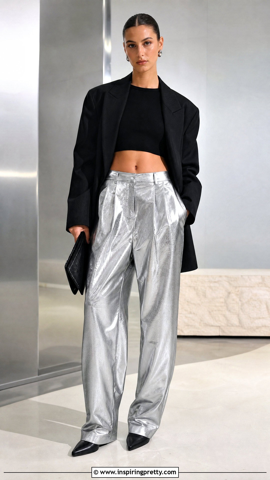 Alexander Wang Black Top With Metallic Pants - 25 alexander wang black top outfit ideas