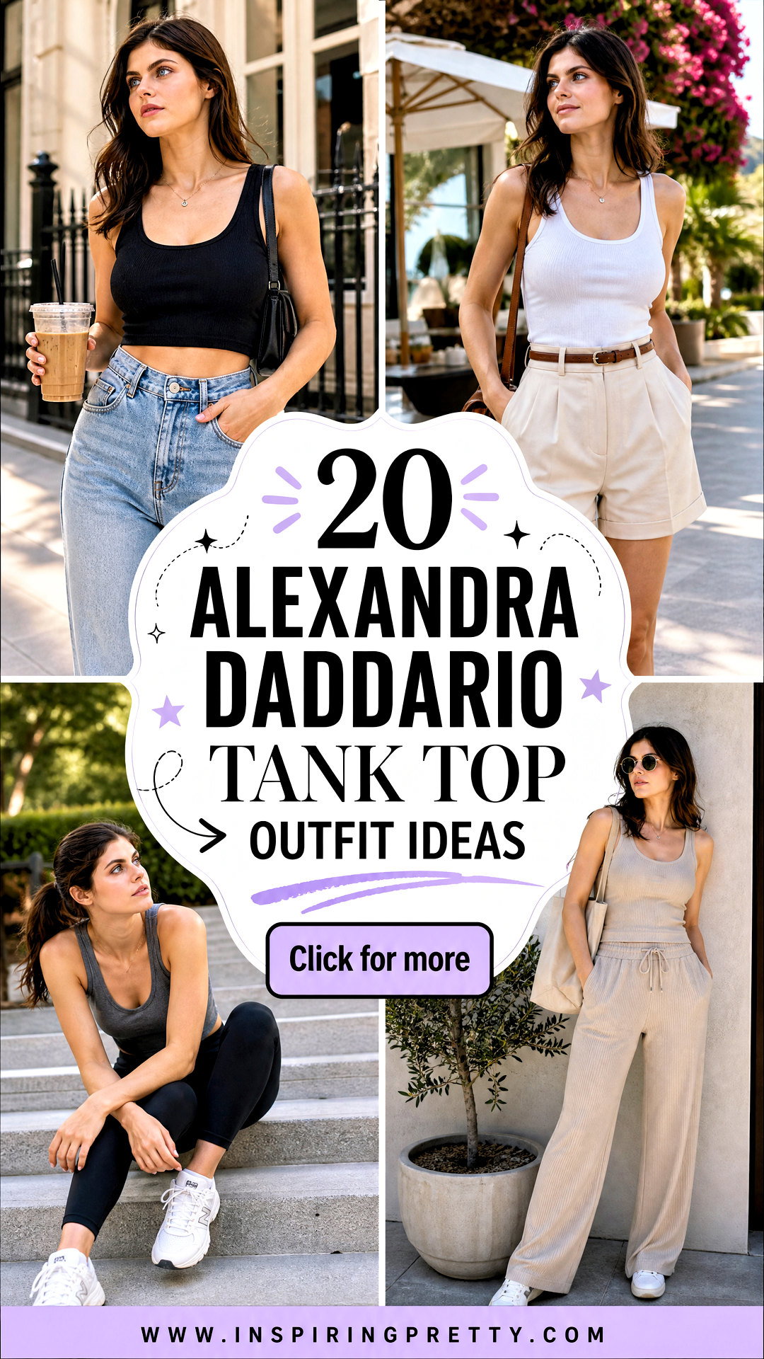 20 Alexandra Daddario Tank Top Outfit Ideas for Casual Style - 20 Alexandra Daddario Tank Top Outfit Ideas for Casual Style