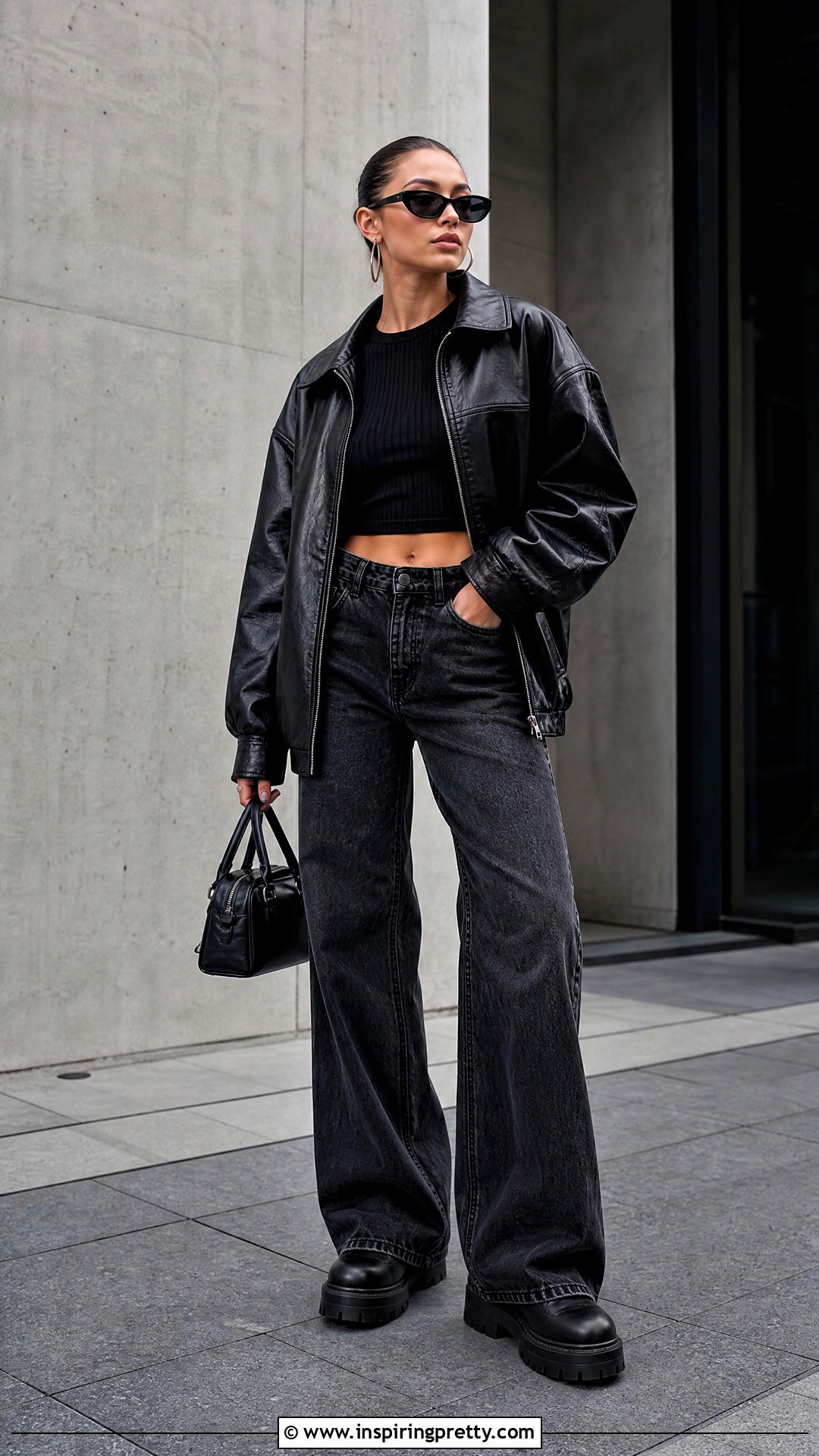 All Black Crop Top Outfit - 50 black crop top outfit baddie ideas