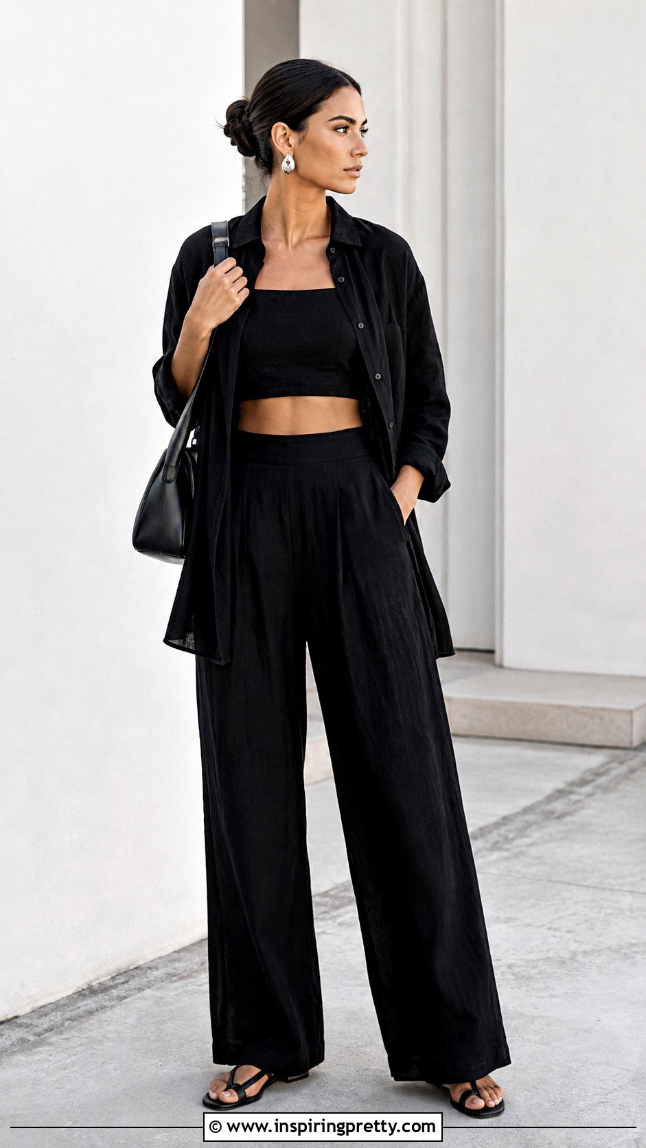 All Black Linen Crop Top Outfit - 50 linen crop top outfit ideas