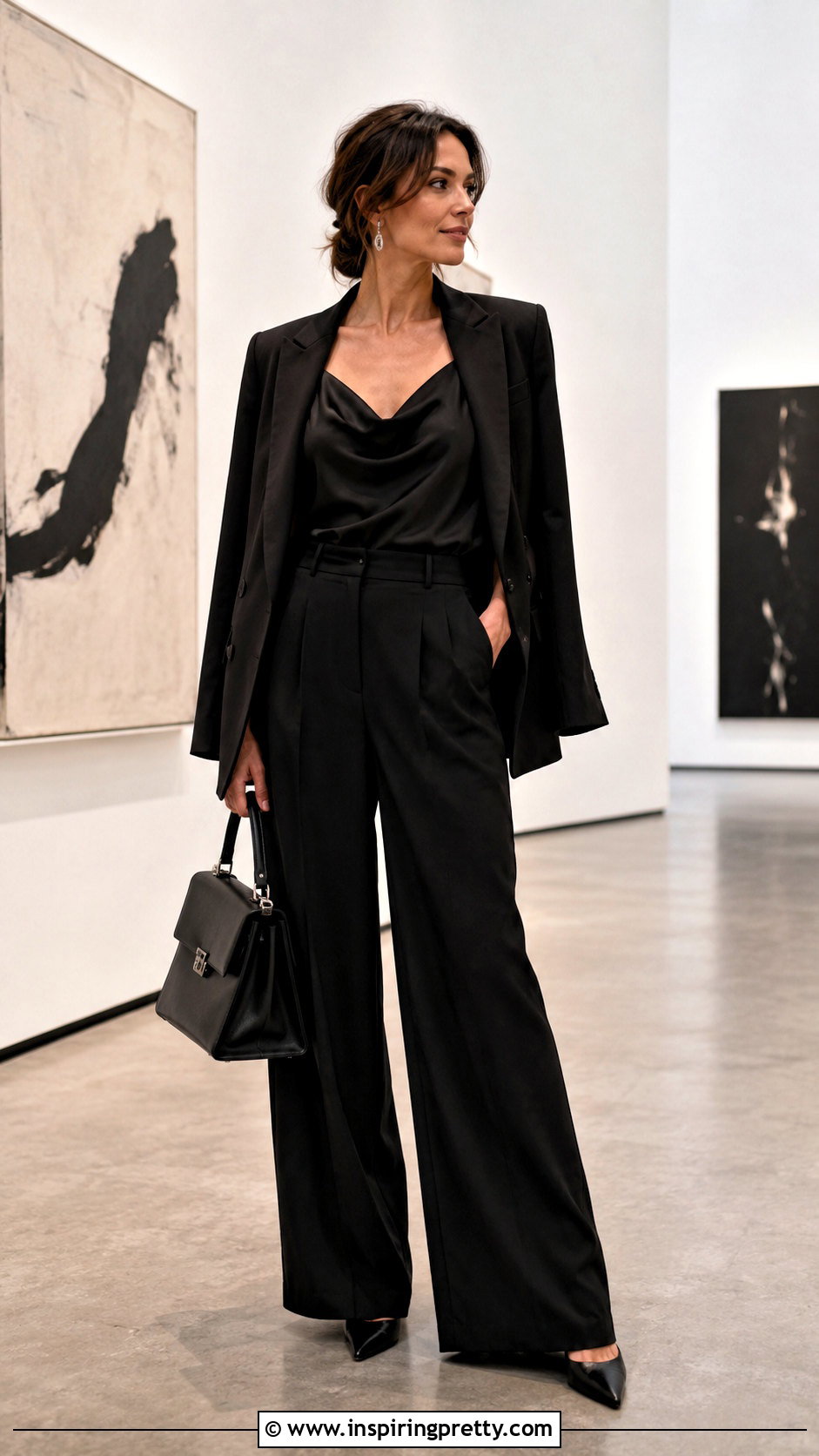 All Black Silk Top Outfit - 50 silk top outfit classy ideas