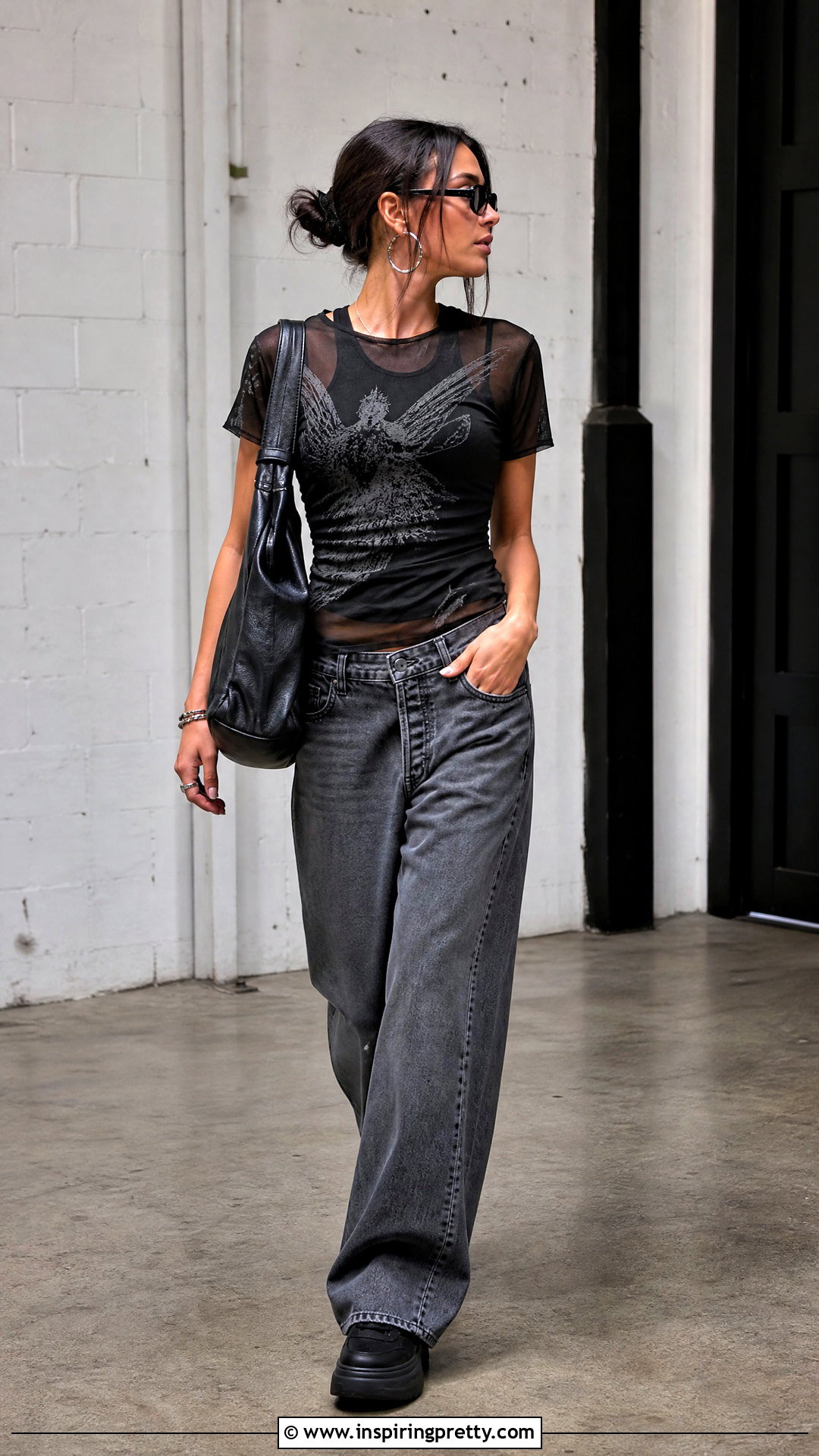 AllSaints Athea Graphic Sheer T Shirt Outfit - 20 allsaints tops