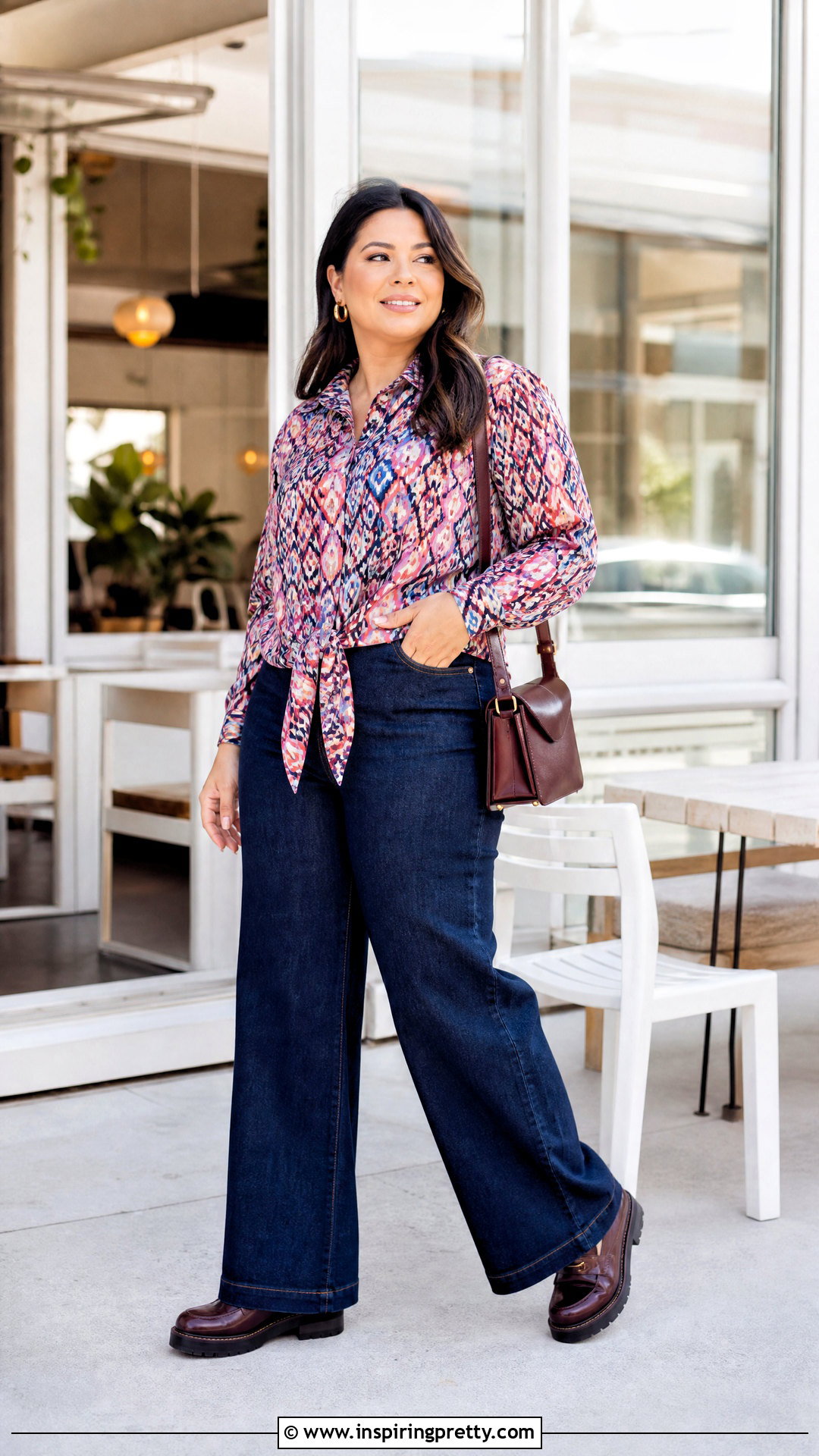 Allison Daley Tie Hem Blouse With Wide Leg Jeans - 20 Allison Daley Tops outfit ideas