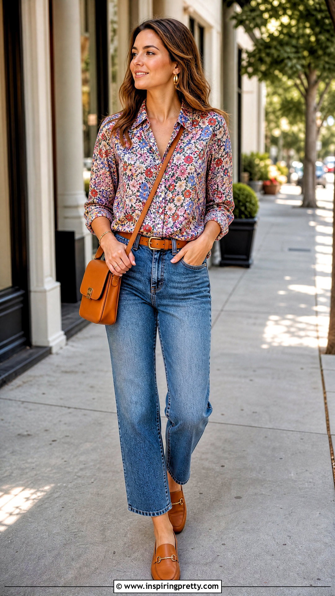 Allison Taylor Floral Blouse With Straight Leg Jeans - 20 allison taylor tops outfit ideas