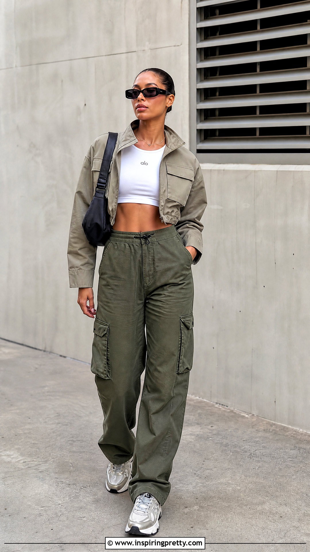 Alo Crop Top With Cargo Pants - 50 alo top outfit ideas