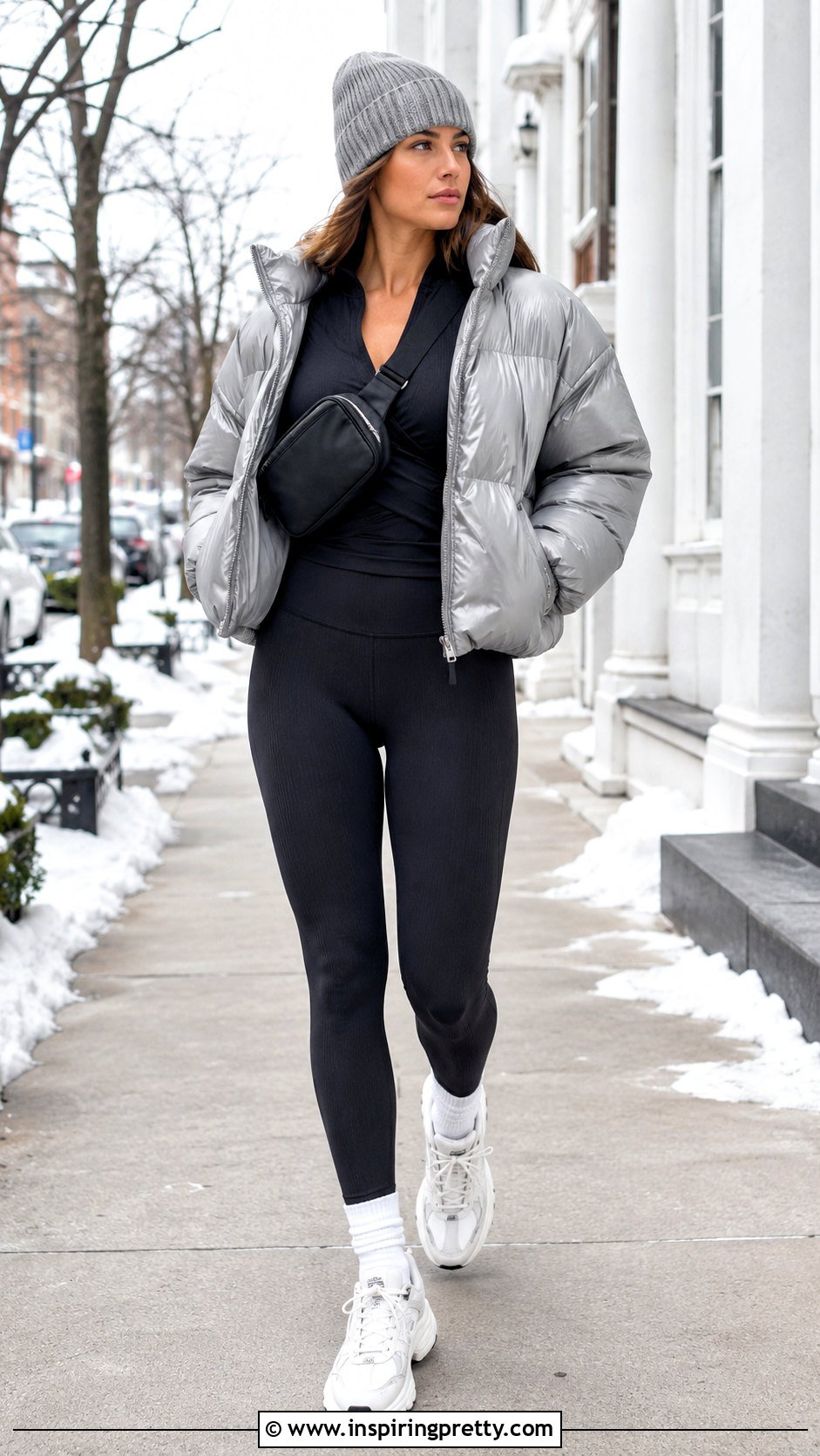 Alo Wrap Top With Cropped Puffer Jacket - 25 alo wrap top outfit ideas