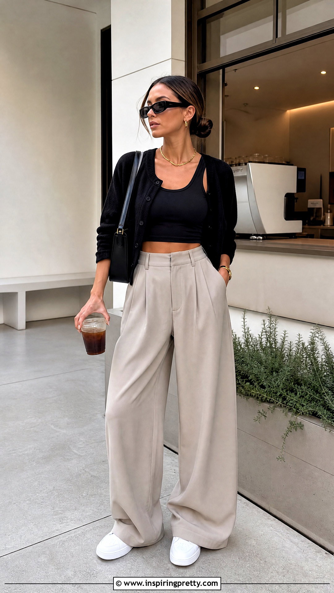 Alo Yoga Black Top With Wide Leg Pants - 25 alo yoga black top outfit ideas