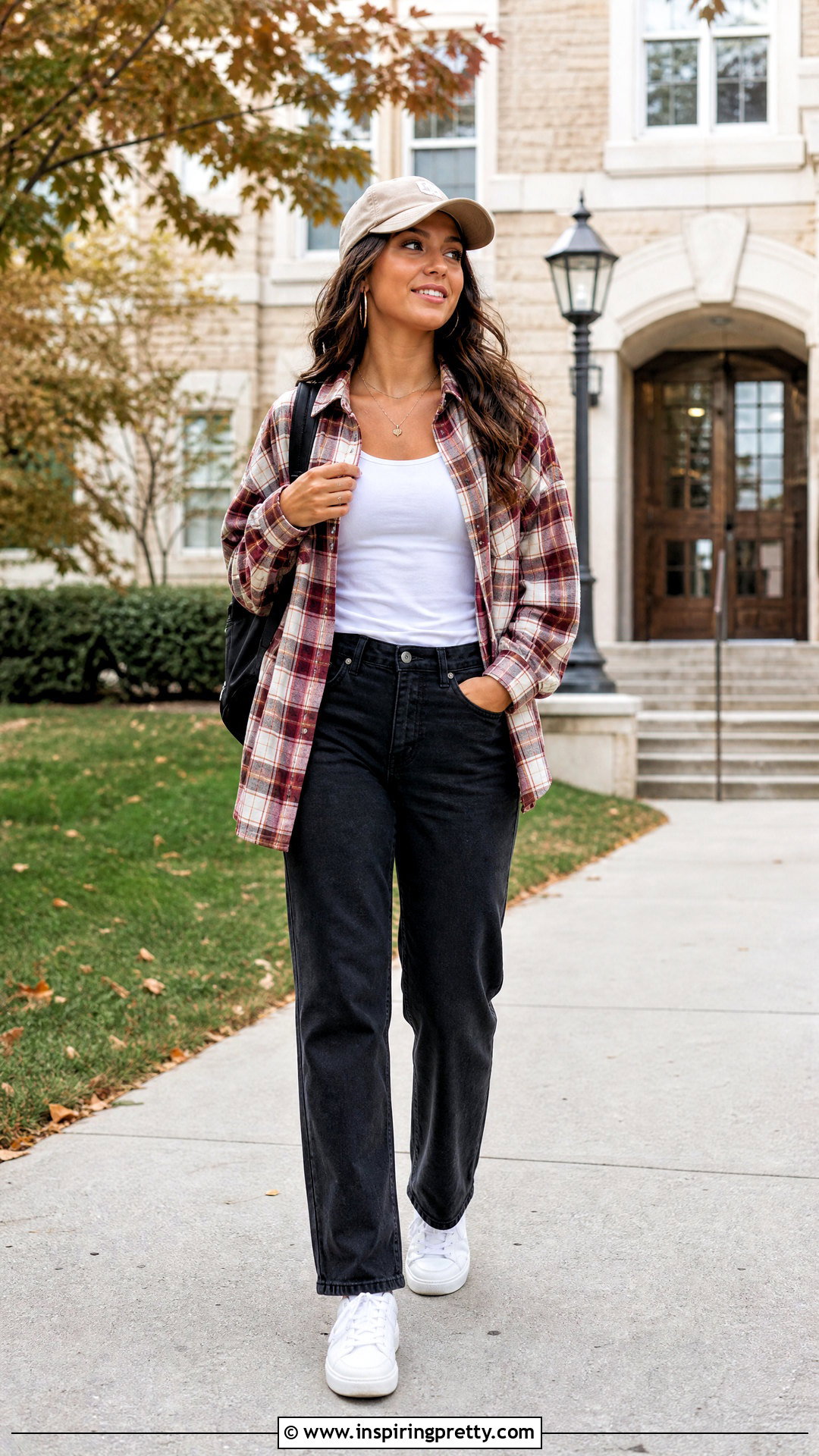 Alpha Chi Omega Tank Top With Plaid Overshirt - 20 alpha chi omega tank top outfit ideas