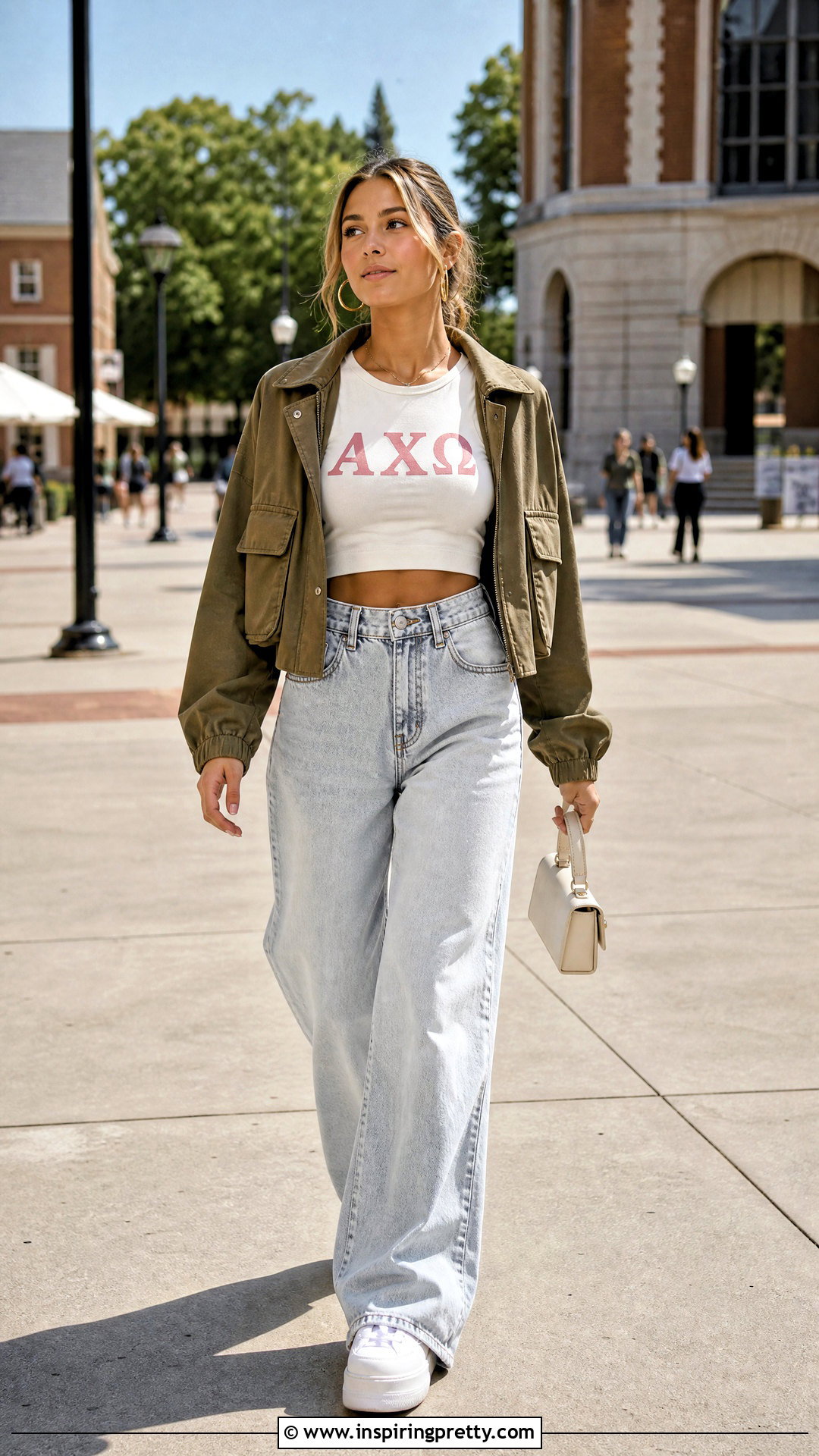 Alpha Chi Omega Tank Top With Wide Leg Jeans - 20 alpha chi omega tank top outfit ideas