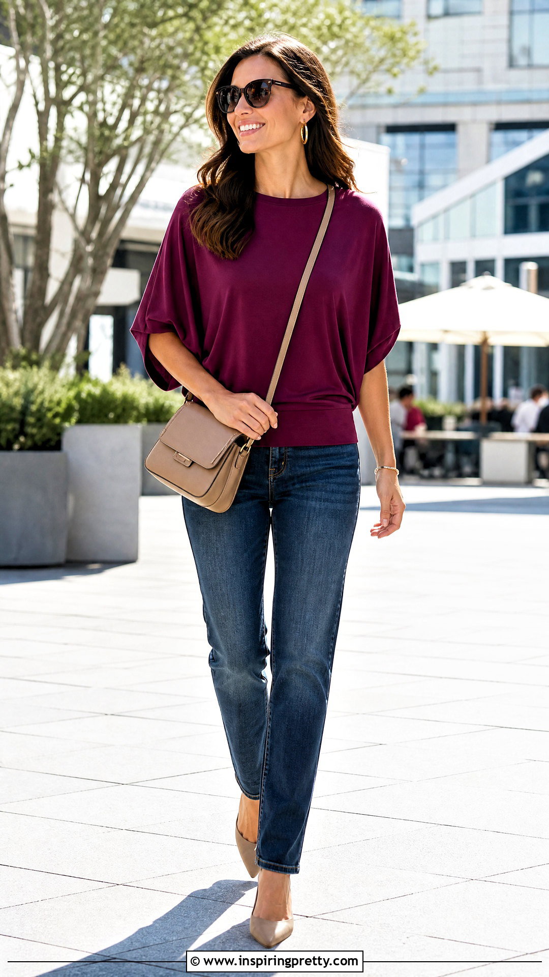 Amazon Batwing Top With Slim Jeans - 50 amazon tops outfit ideas