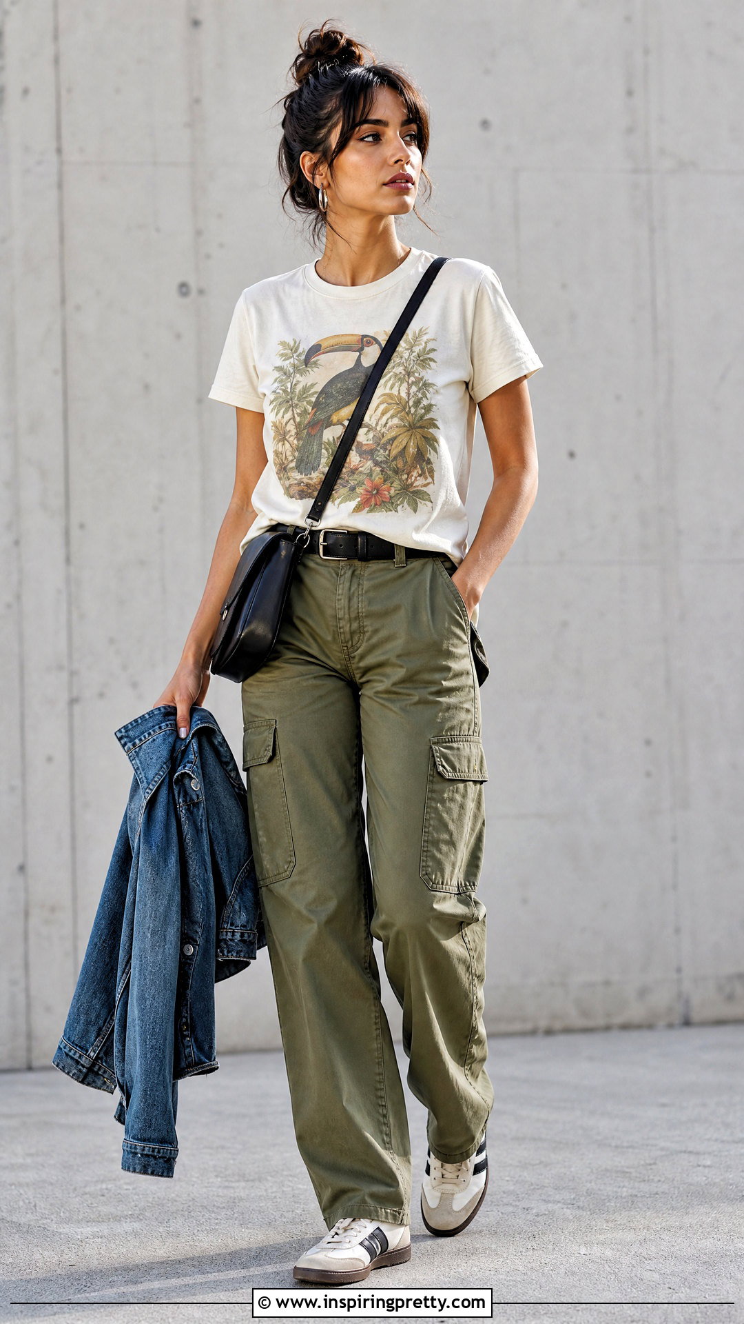 Amazon Graphic Tee With Cargo Pants - 50 amazon tops outfit ideas